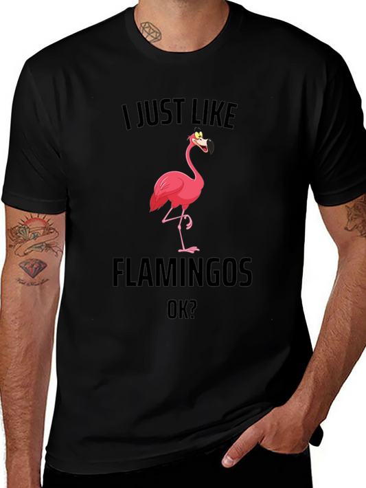 Funny Flamingo T-Shirt - I Just Like Flamingos OK?