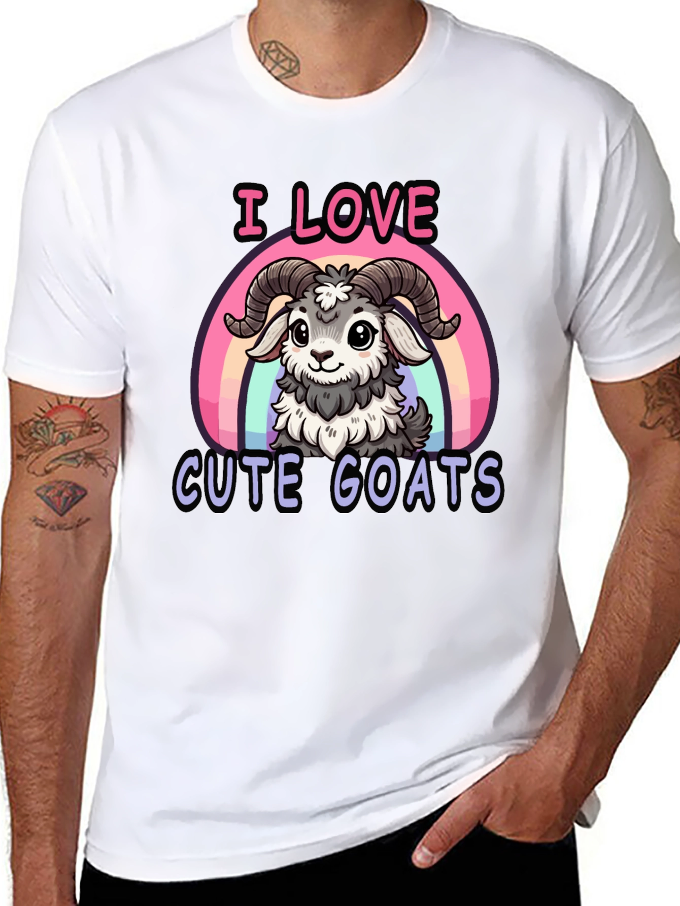 I Love Cute Goats T-Shirt - Fun Graphic Tee