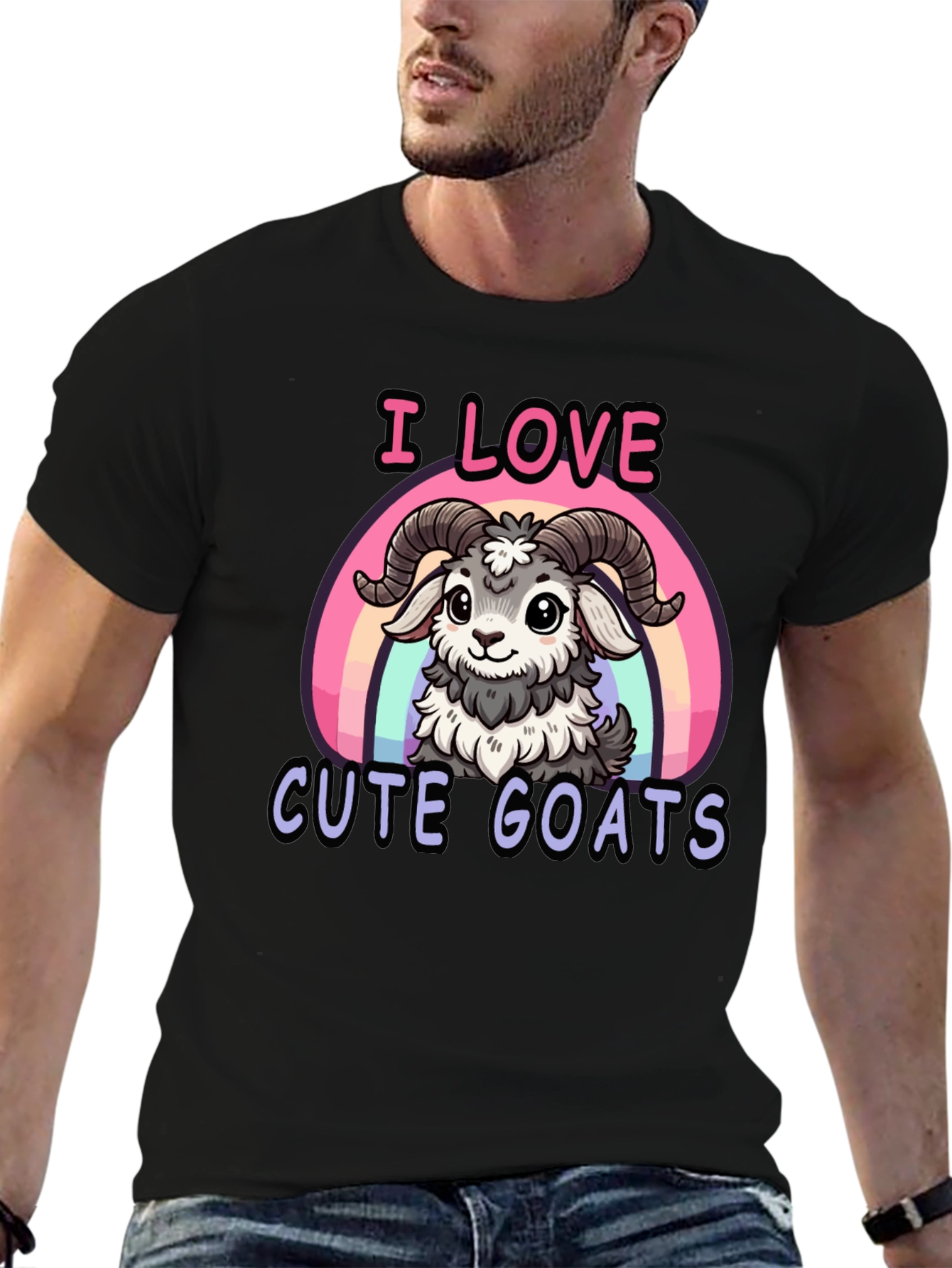 I Love Cute Goats T-Shirt - Fun Graphic Tee