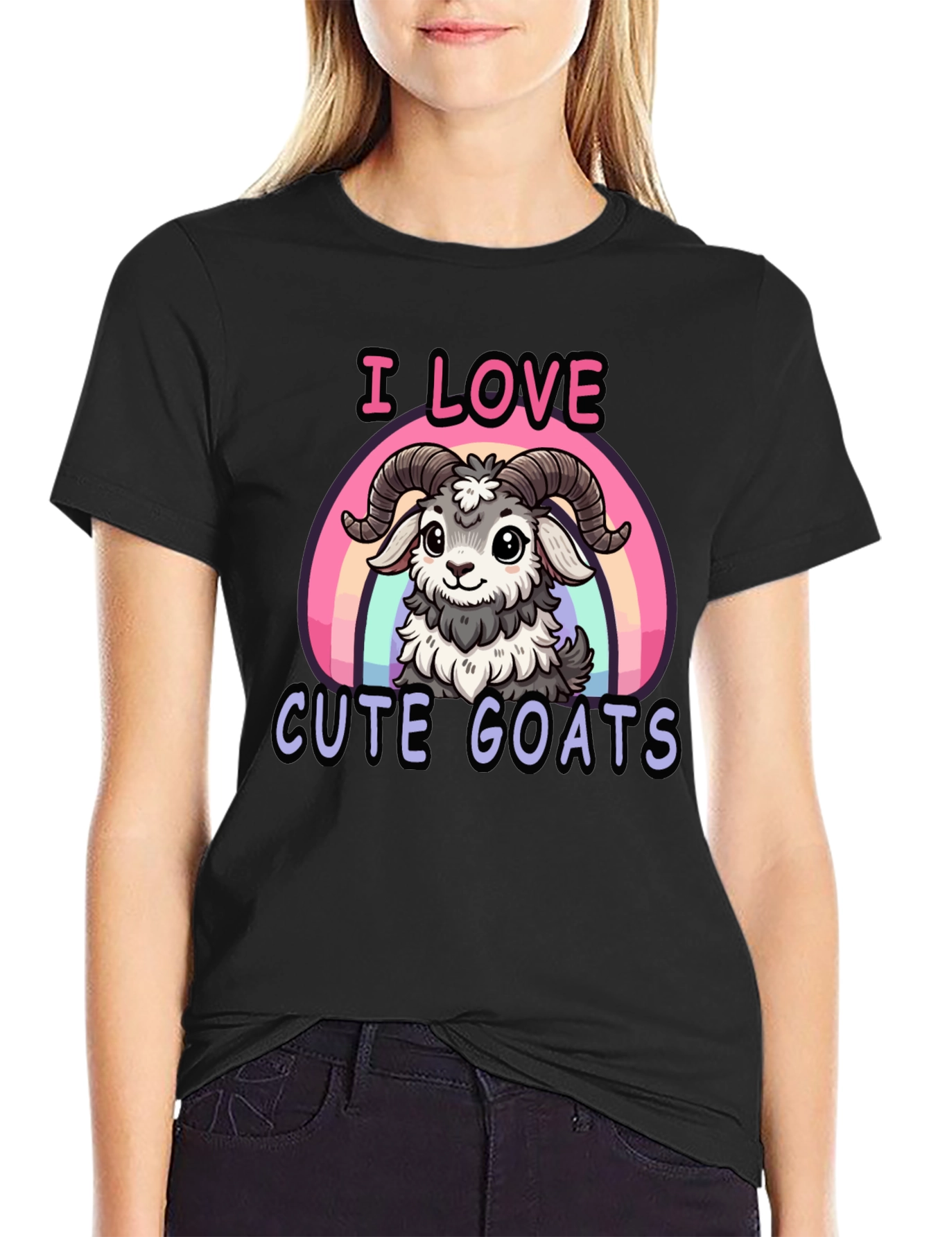 I Love Cute Goats T-Shirt - Fun Graphic Tee