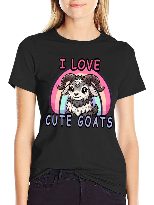 I Love Cute Goats T-Shirt - Fun Graphic Tee