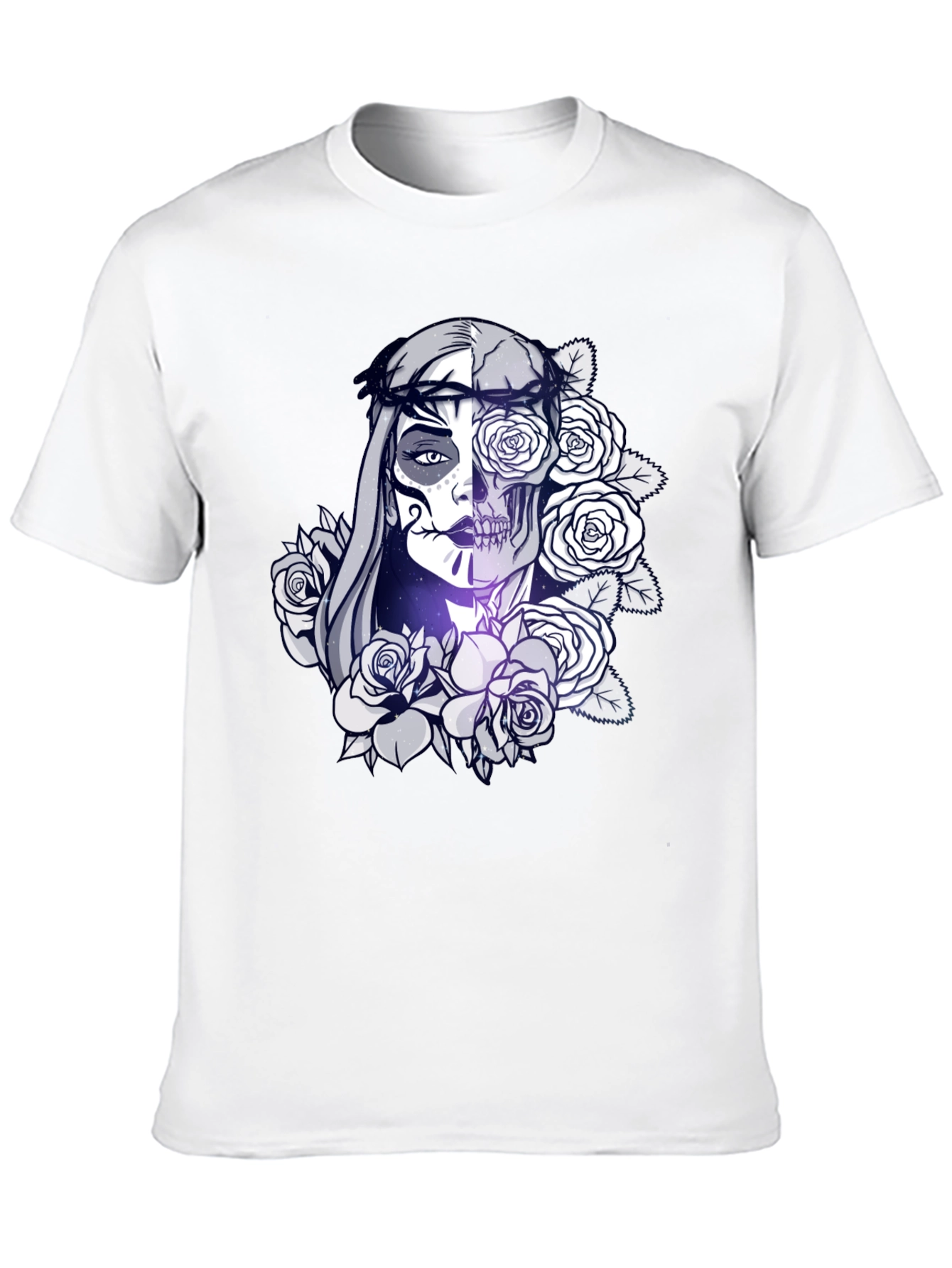 Sugar Skull Floral Black T-Shirt