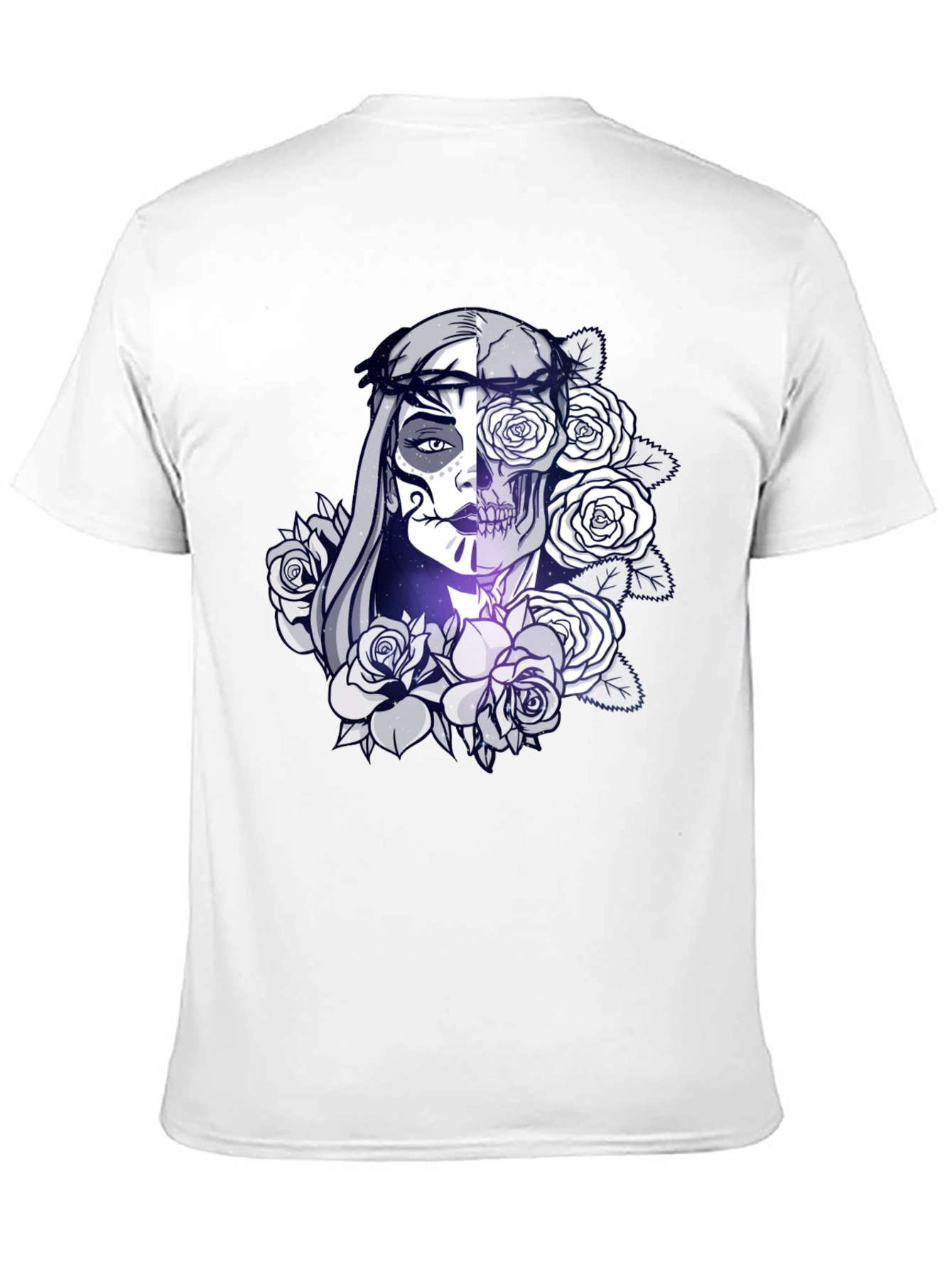 Sugar Skull Floral Black T-Shirt