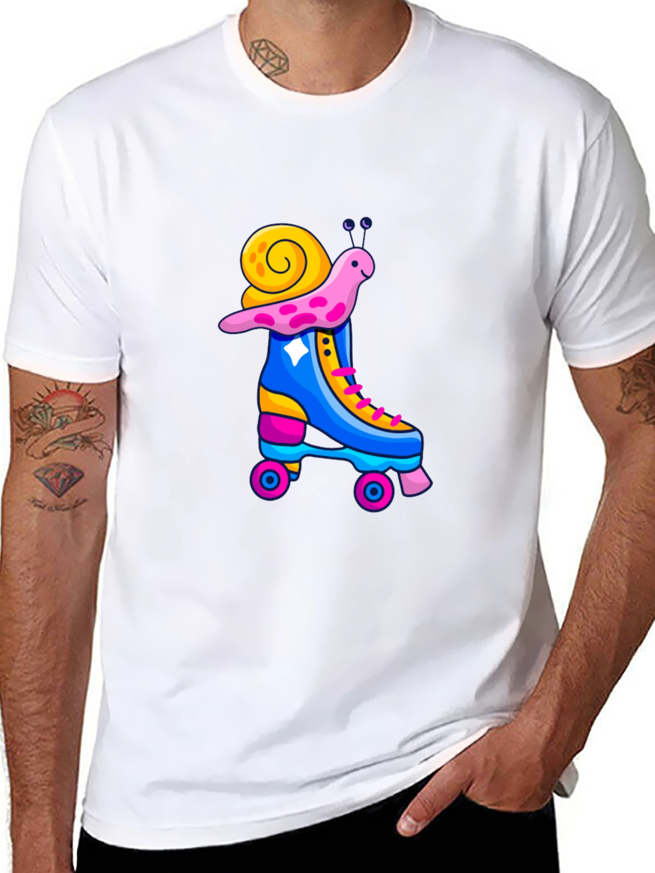 Snail Roller Skate Graphic T-Shirt