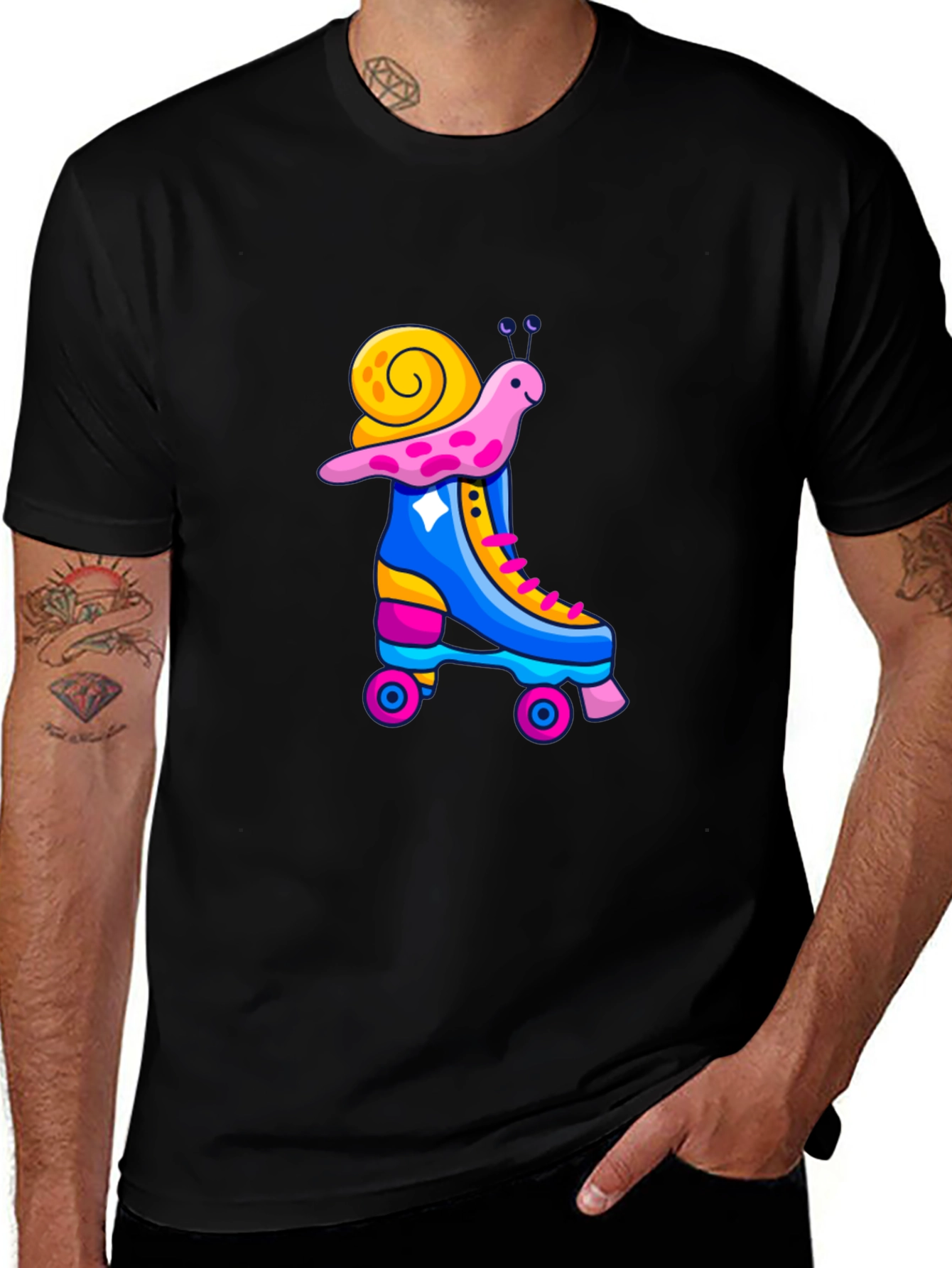 Snail Roller Skate Graphic T-Shirt