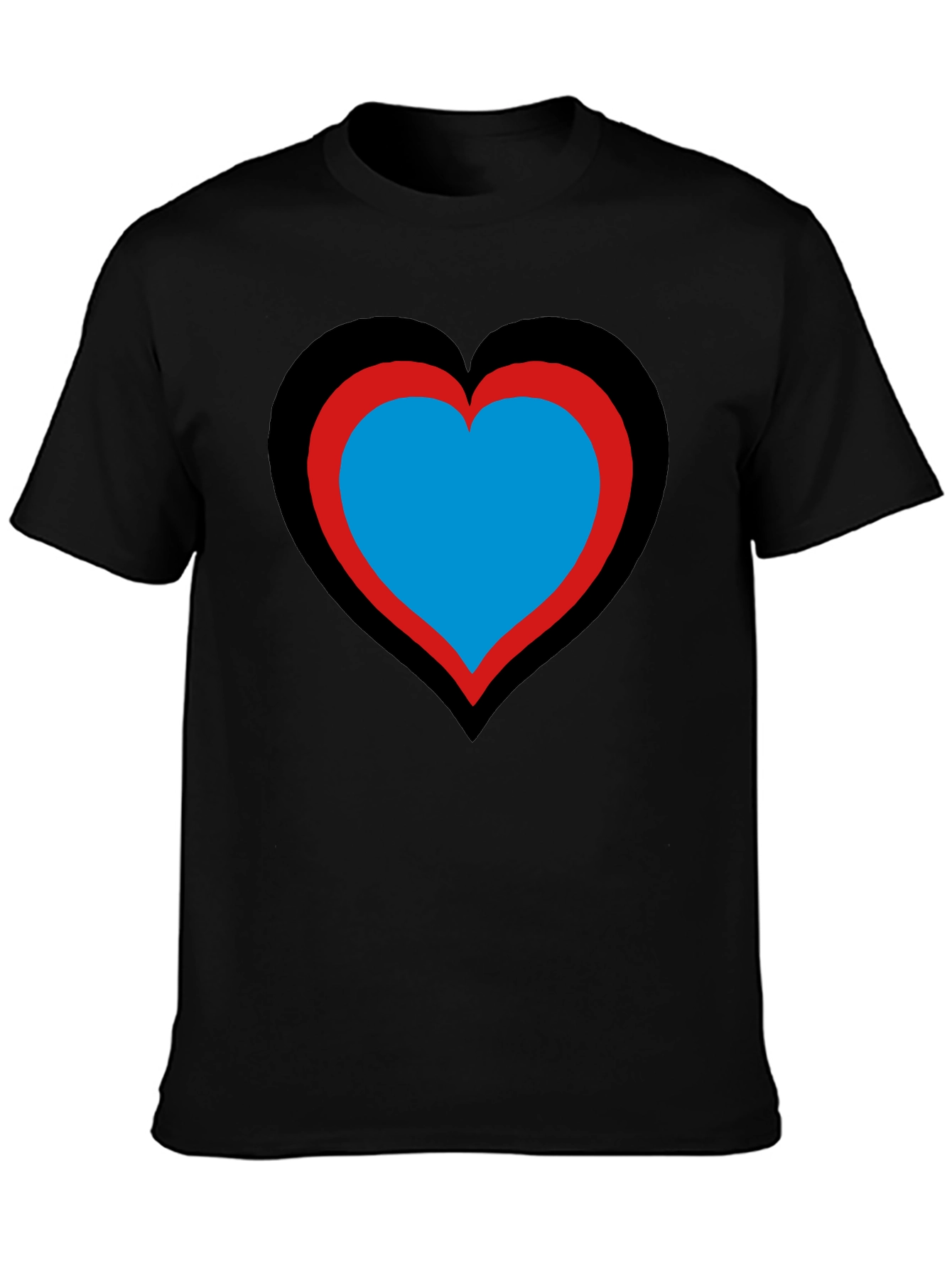 Heart Design Black T-Shirt: Bold & Unique!