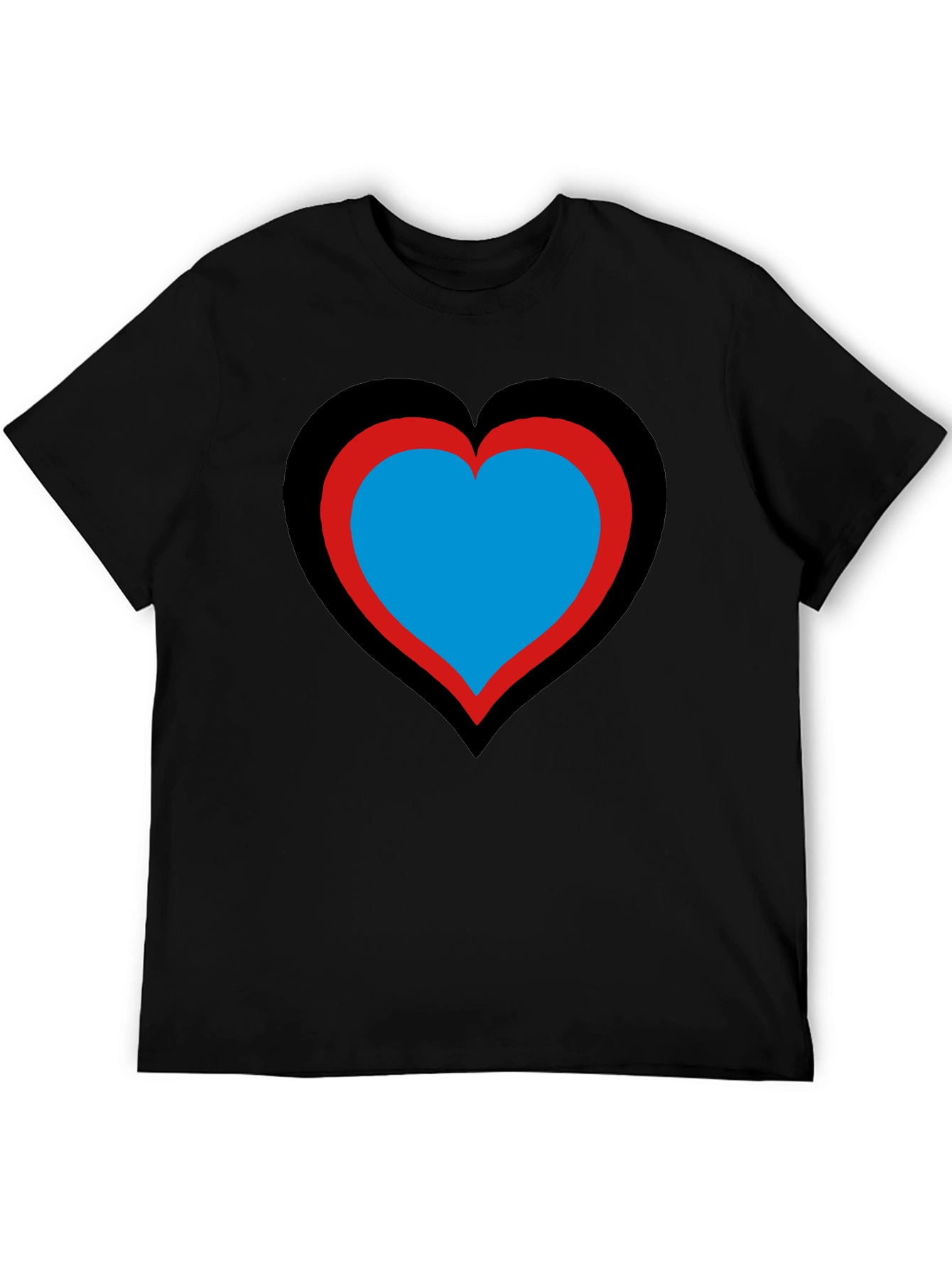 Heart Design Black T-Shirt: Bold & Unique!