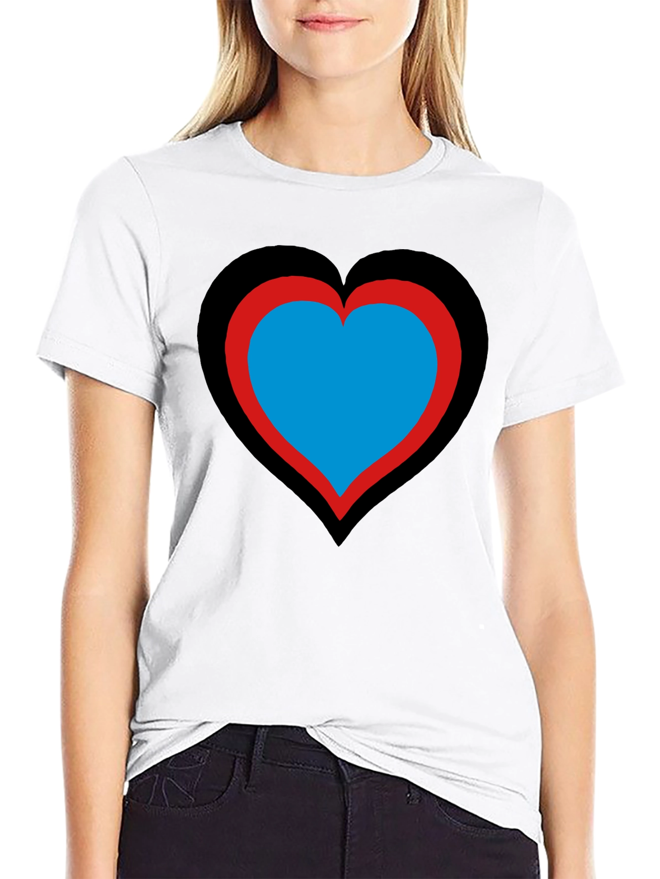 Heart Design Black T-Shirt: Bold & Unique!