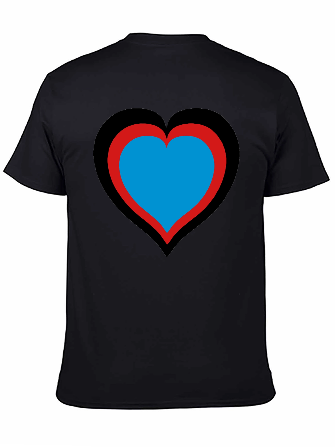 Heart Design Black T-Shirt: Bold & Unique!