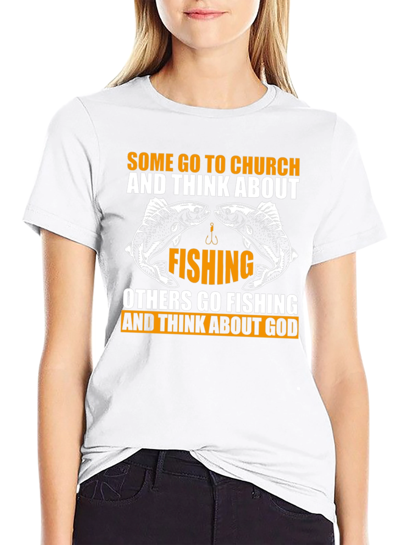 Fishing & God Graphic Tee - Black Cotton T-Shirt