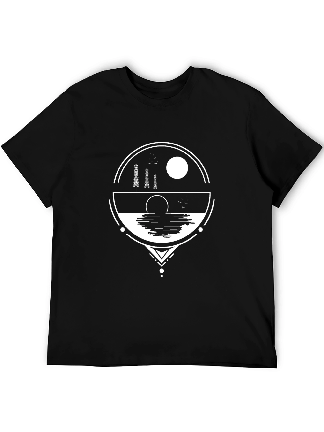 Nature Vista Graphic Tee - Black Cotton Blend
