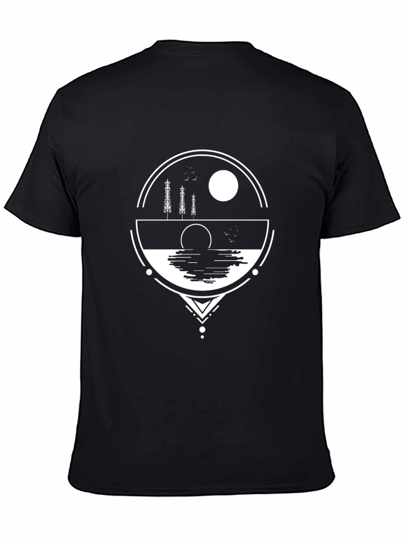 Nature Vista Graphic Tee - Black Cotton Blend