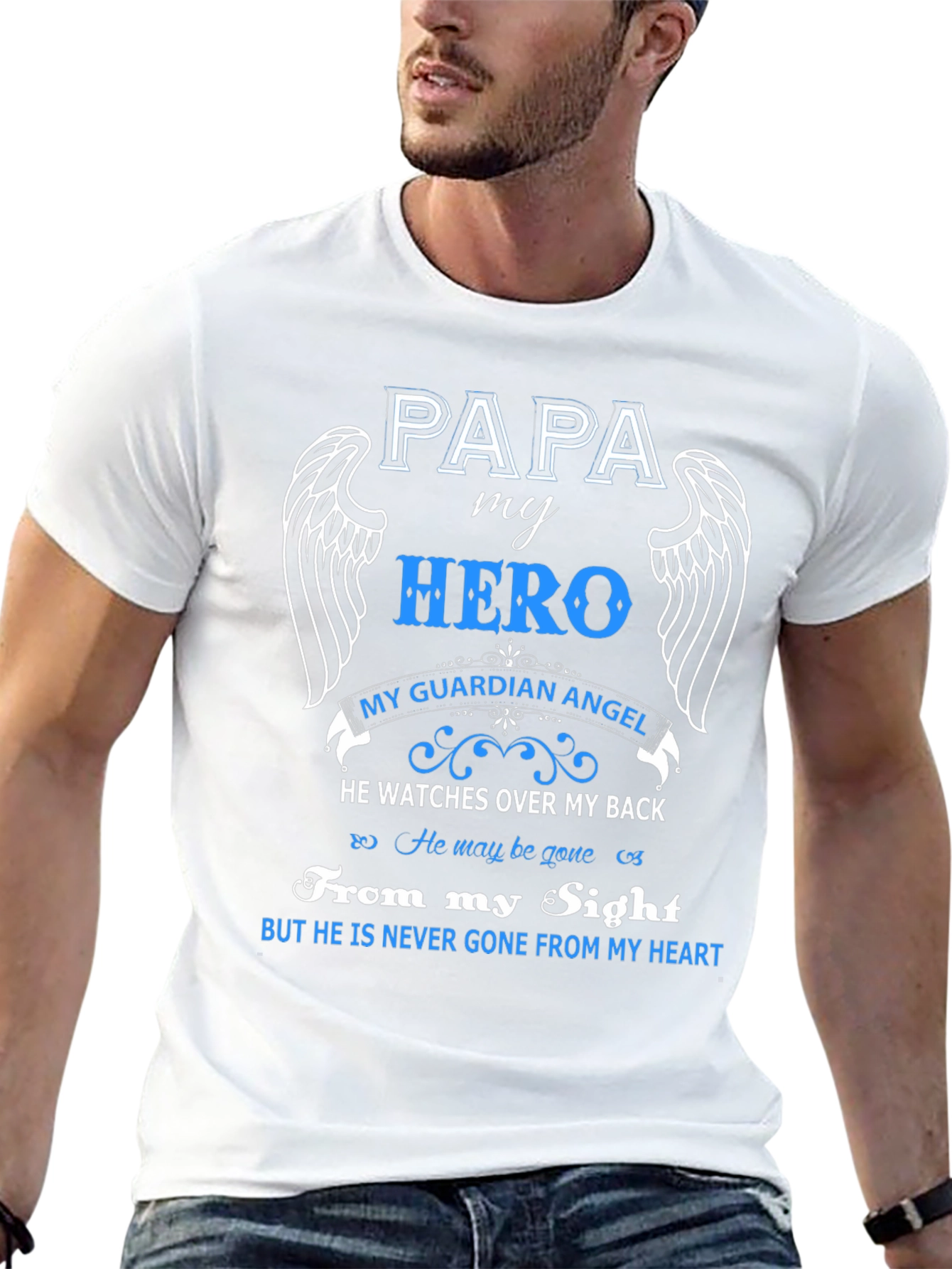 Papa My Hero Guardian Angel T-Shirt