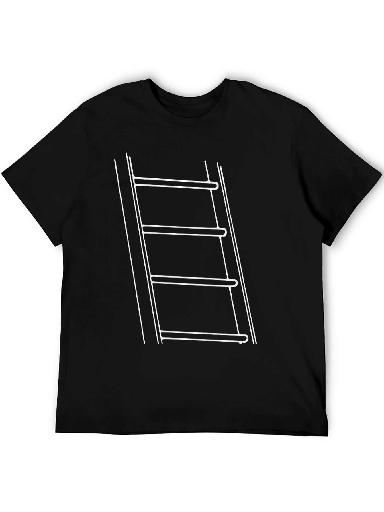Ladder Graphic Print Black T-Shirt
