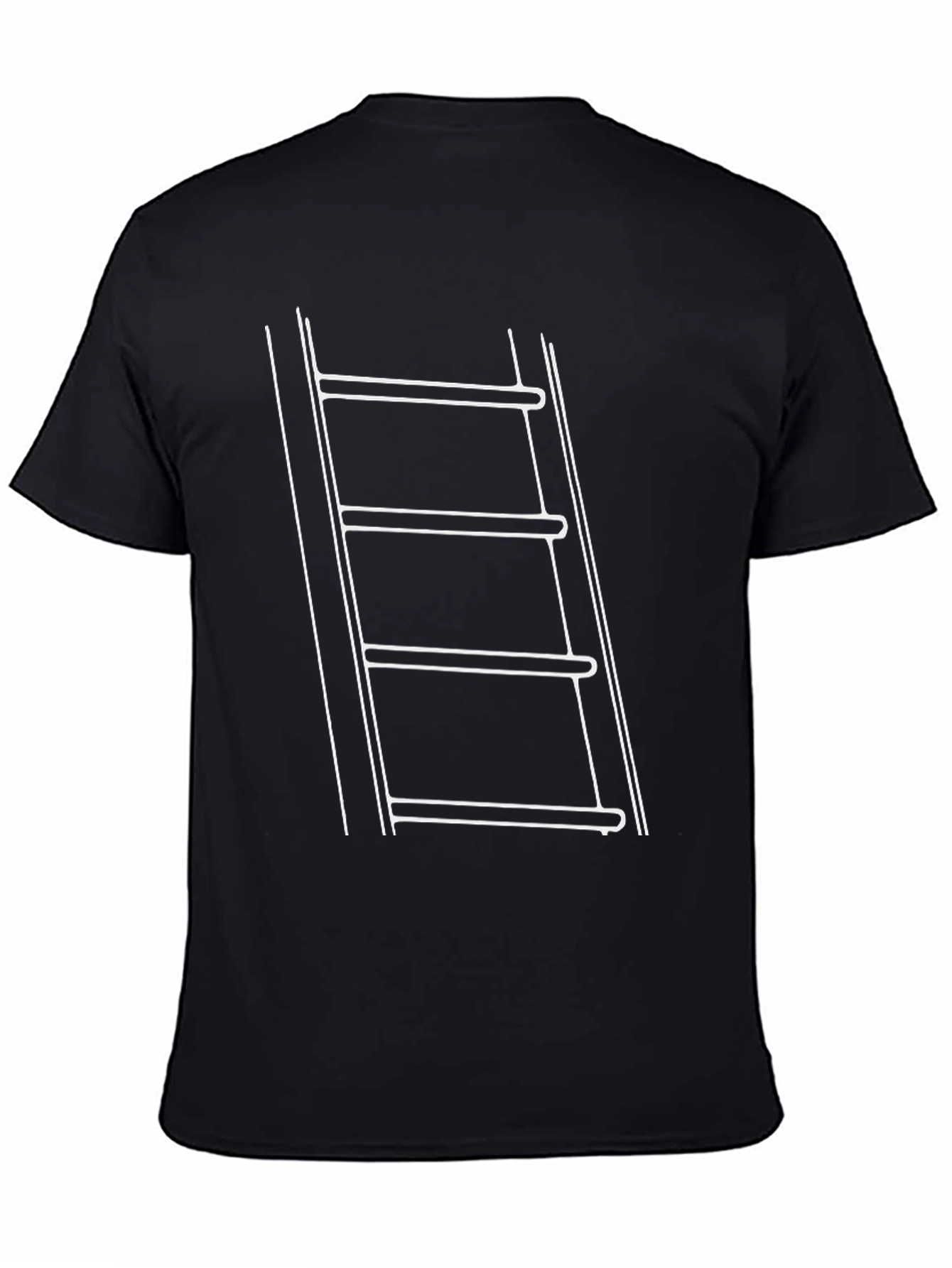 Ladder Graphic Print Black T-Shirt