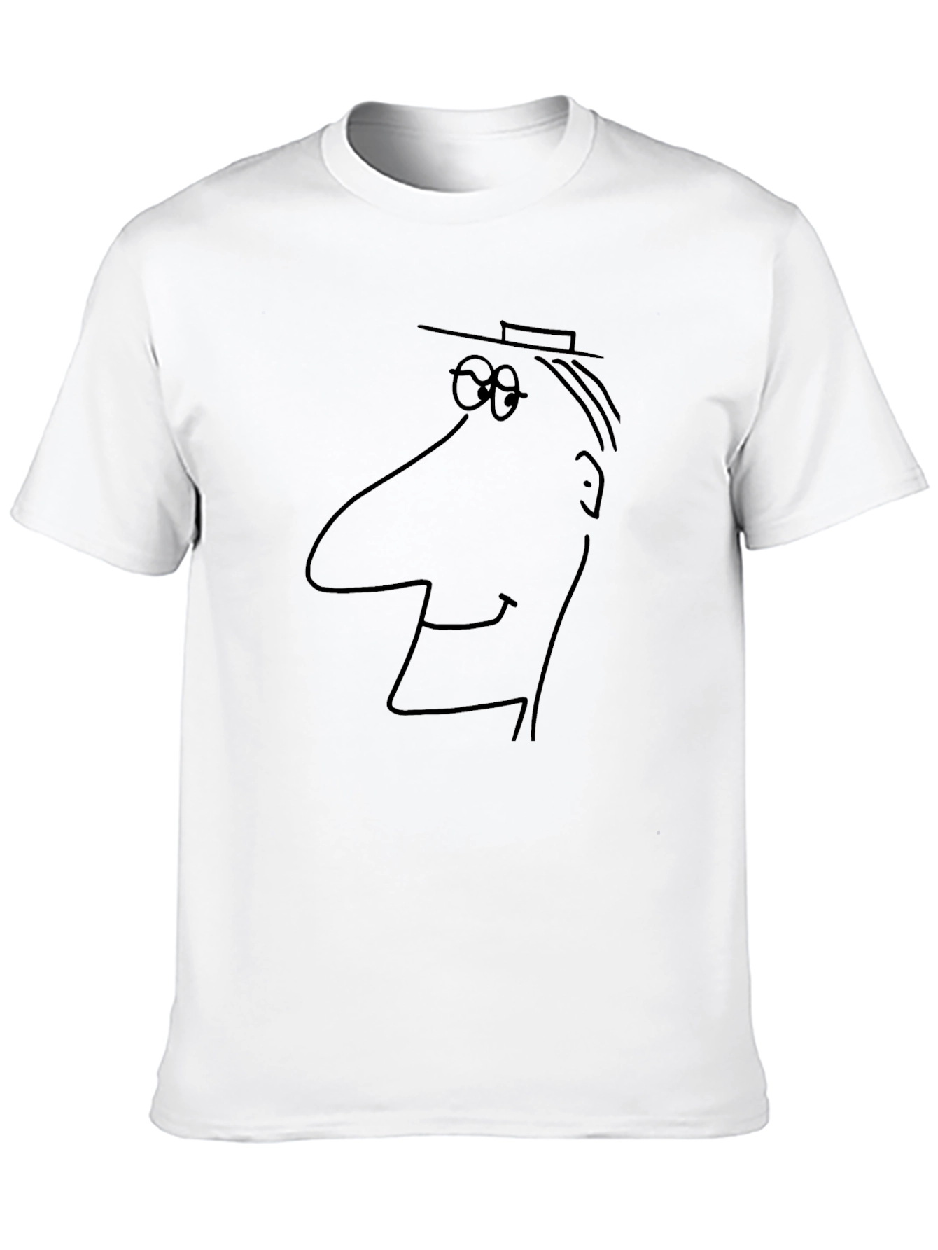 Abstract Cartoon Face Black T-Shirt
