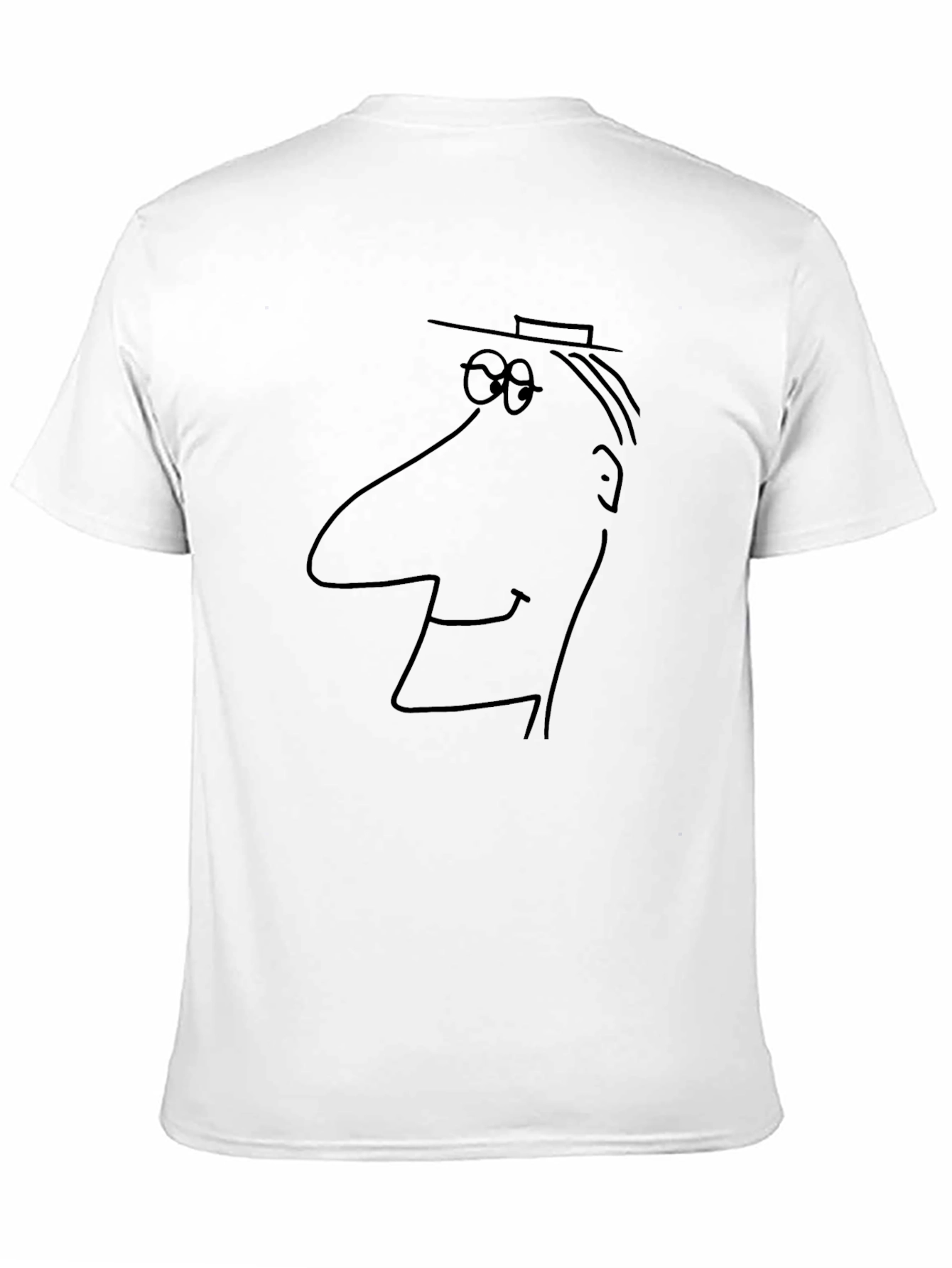 Abstract Cartoon Face Black T-Shirt
