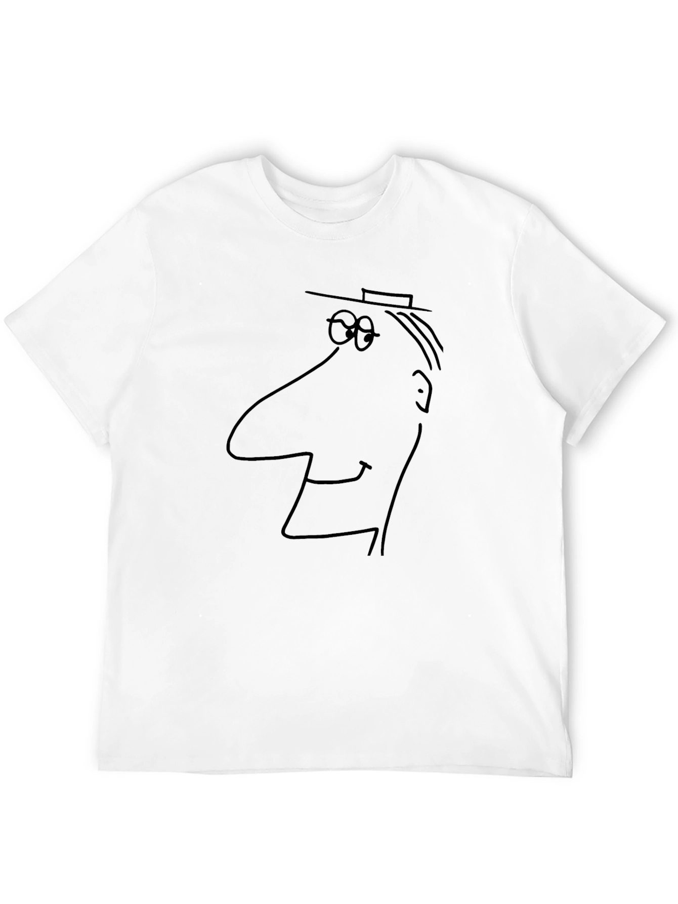 Abstract Cartoon Face Black T-Shirt