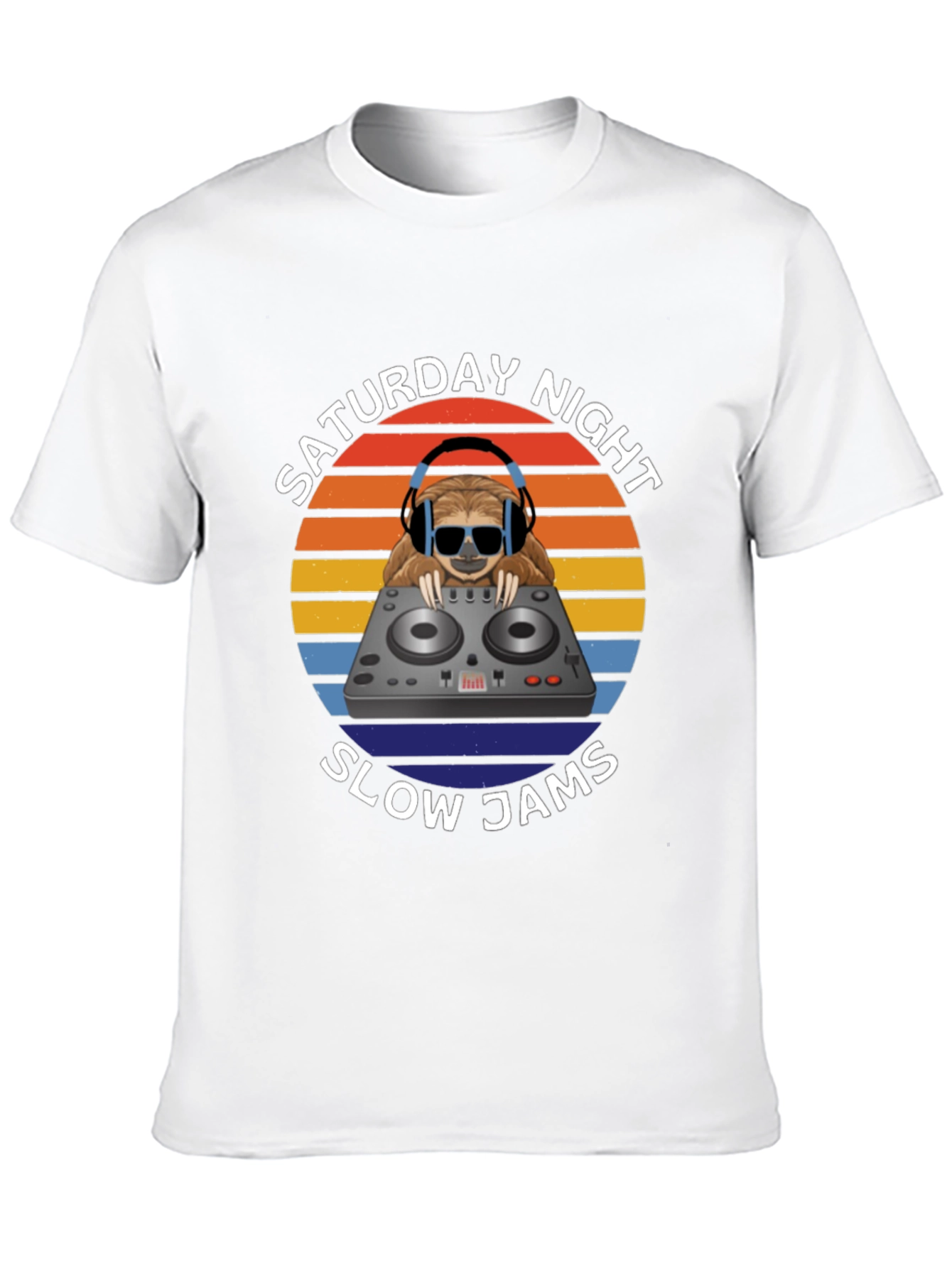 Saturday Night Slow Jams Sloth DJ T-Shirt