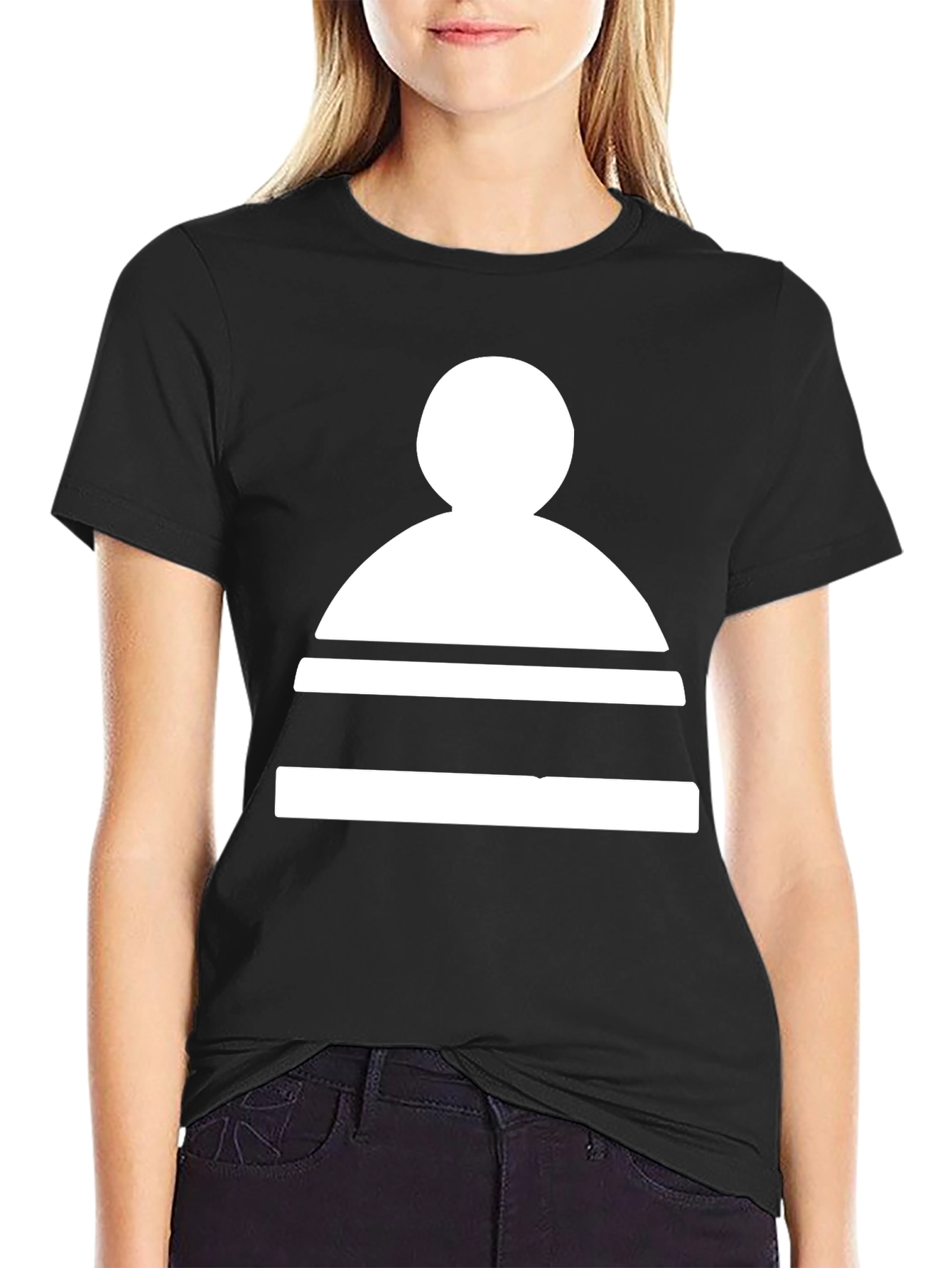 Minimalist Chess Piece Graphic Tee - Black