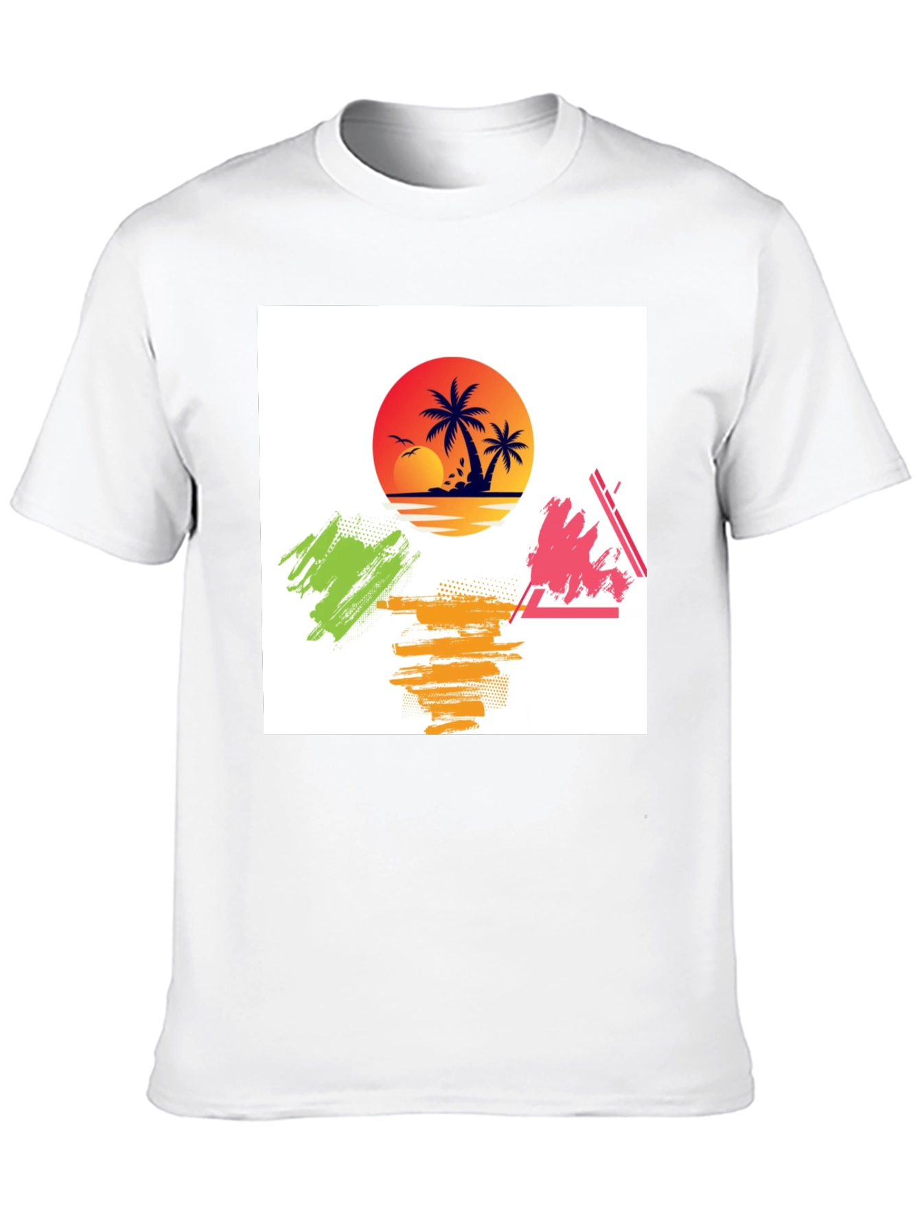 Tropical Sunset Graphic Tee - Relaxed Fit