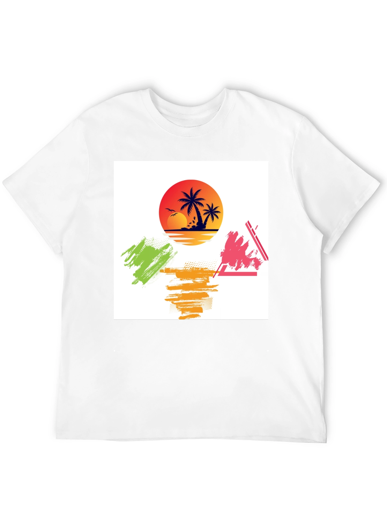 Tropical Sunset Graphic Tee - Relaxed Fit