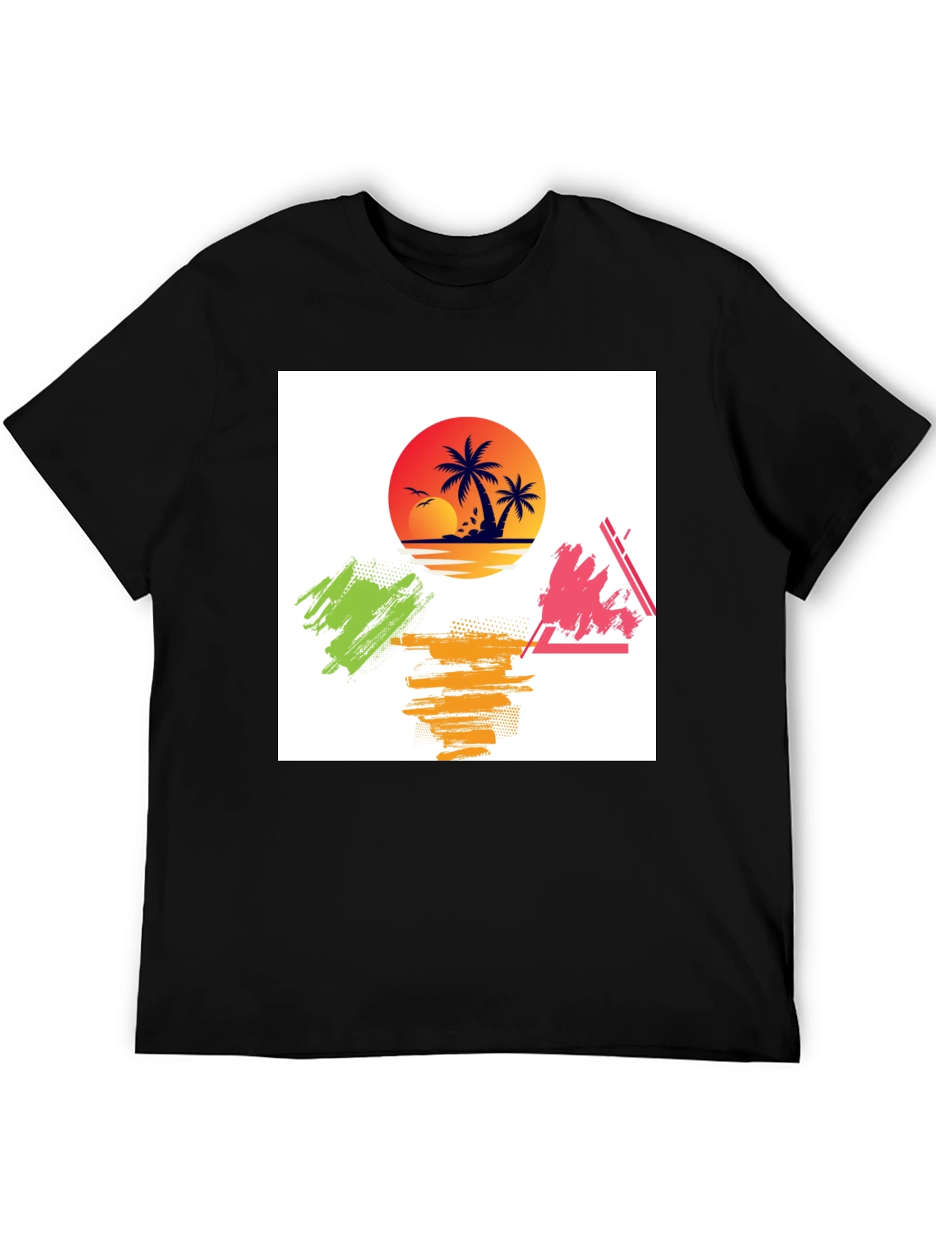 Tropical Sunset Graphic Tee - Relaxed Fit
