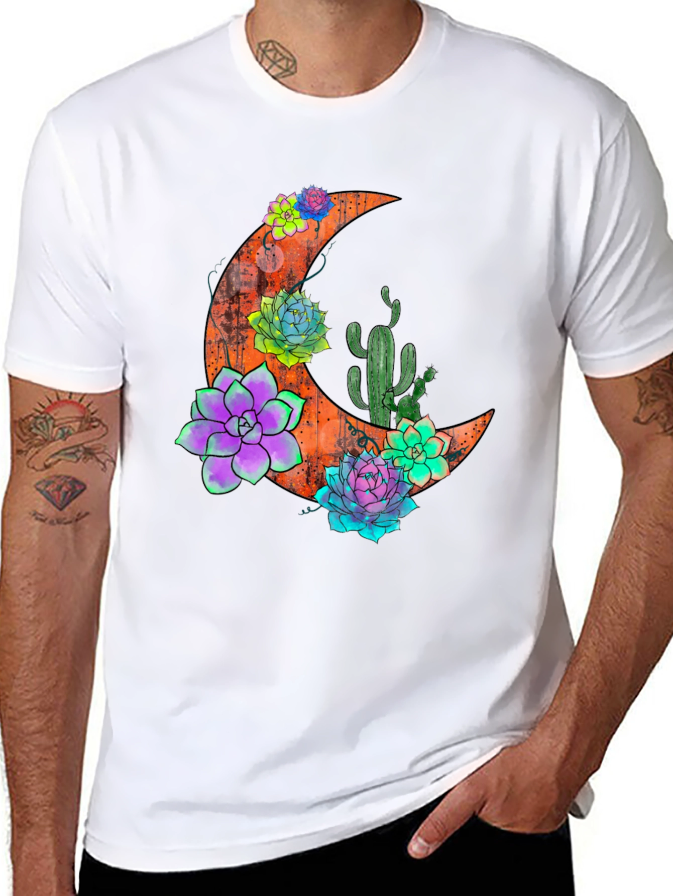 Crescent Moon & Succulent T-Shirt