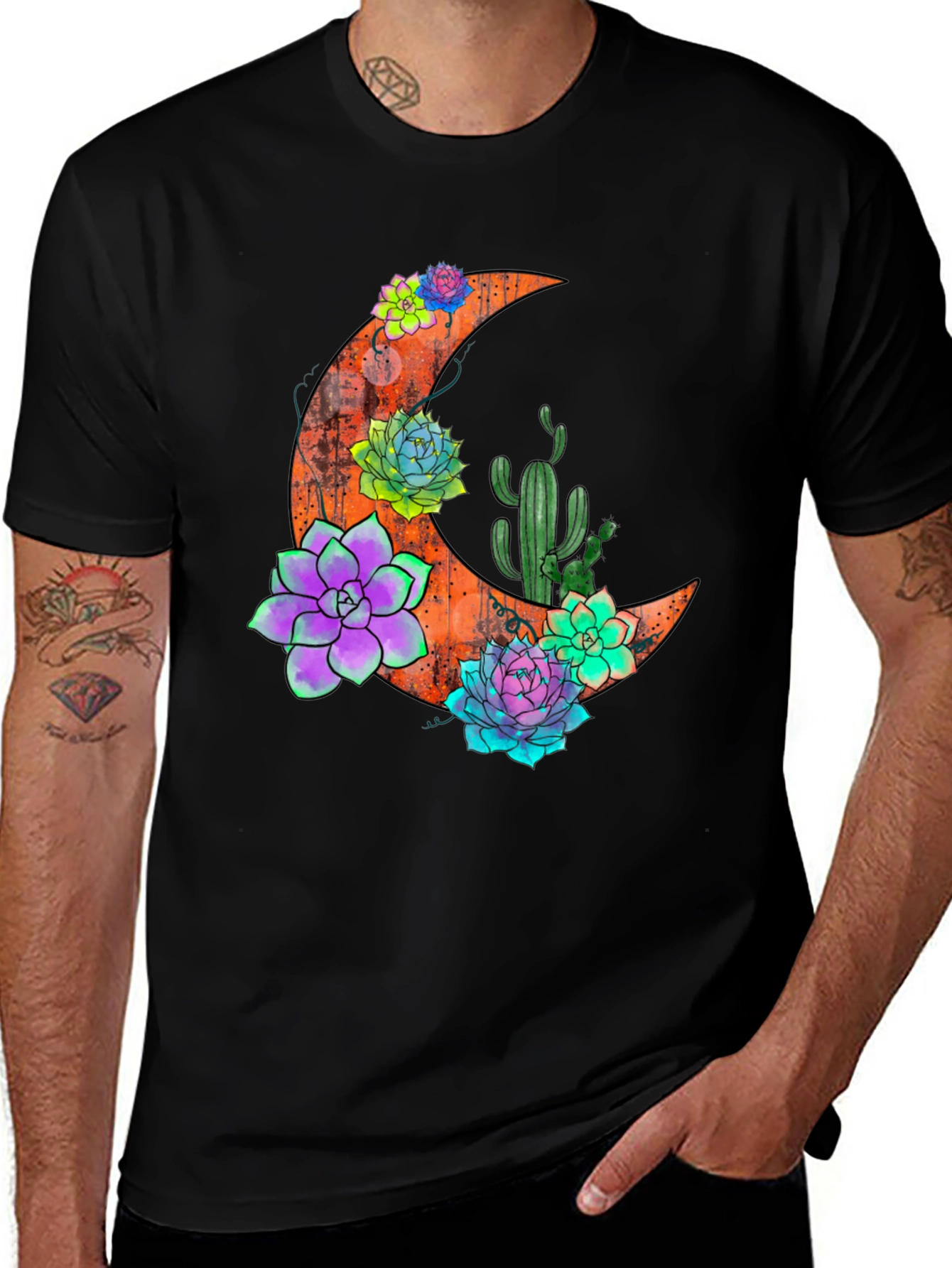 Crescent Moon & Succulent T-Shirt