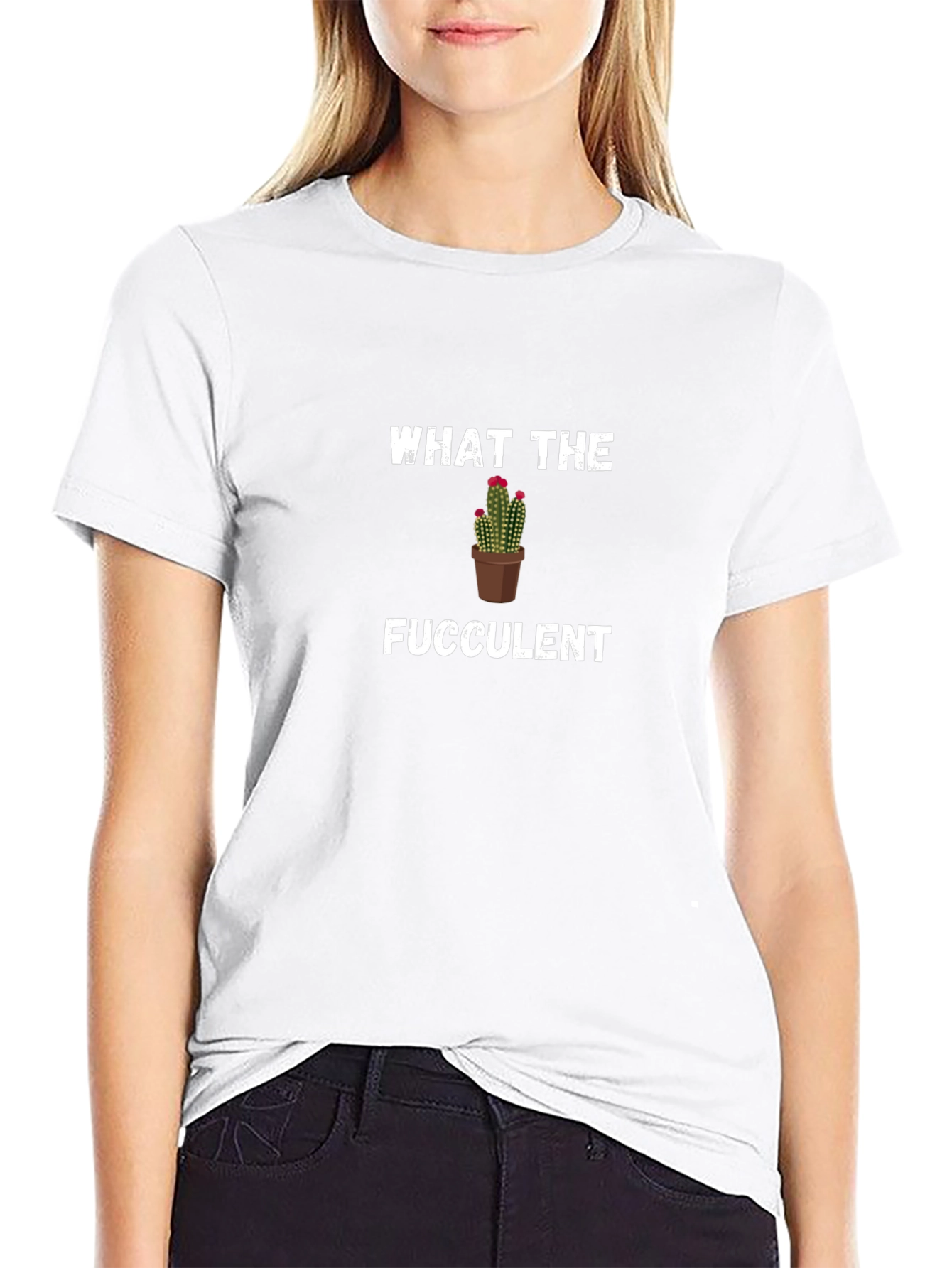 What the Fucculent Cactus Pun Graphic Tee