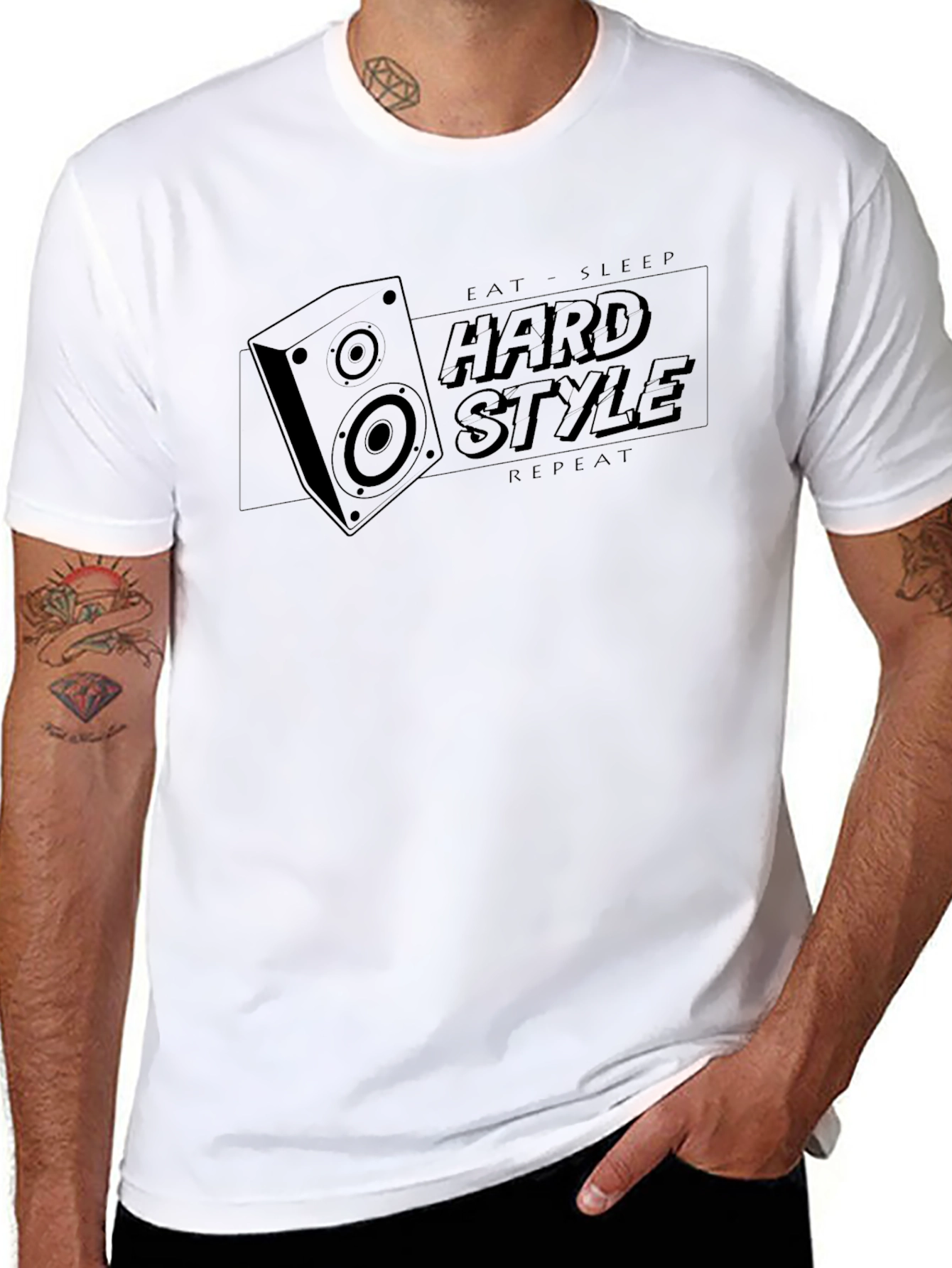 Hardstyle Music Speaker Graphic T-Shirt - Black