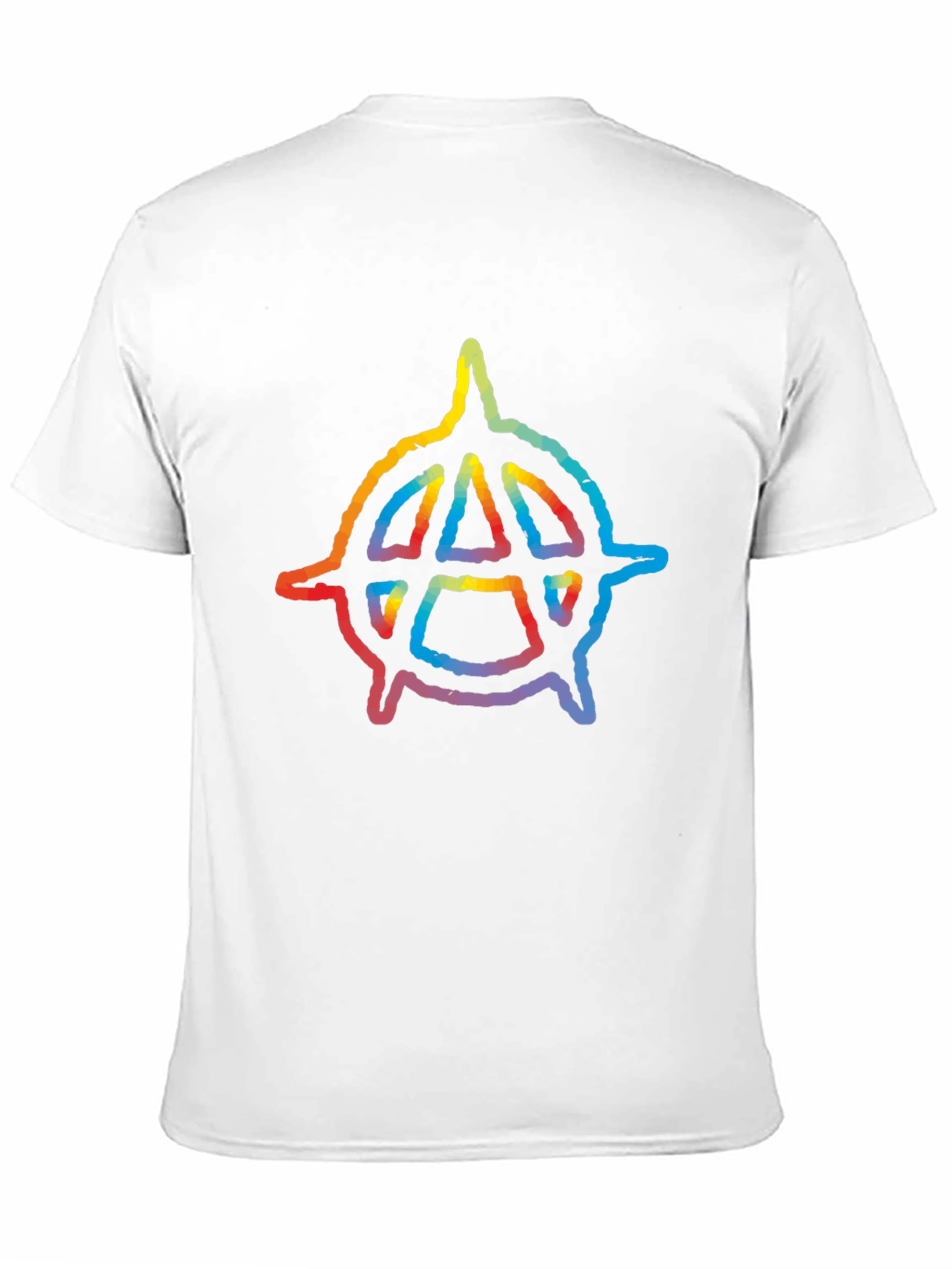 Rainbow Anarchy Symbol Black T-Shirt