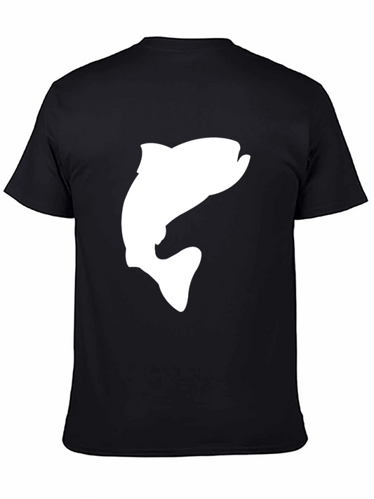 Fish Graphic Black T-Shirt - Casual Cotton Tee