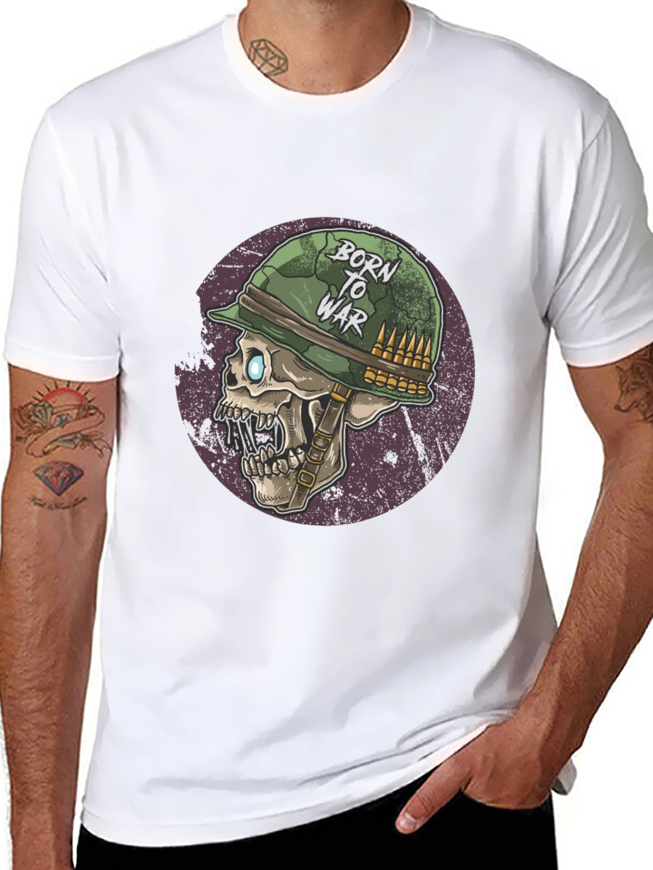 Born to War Skull Graphic Tee