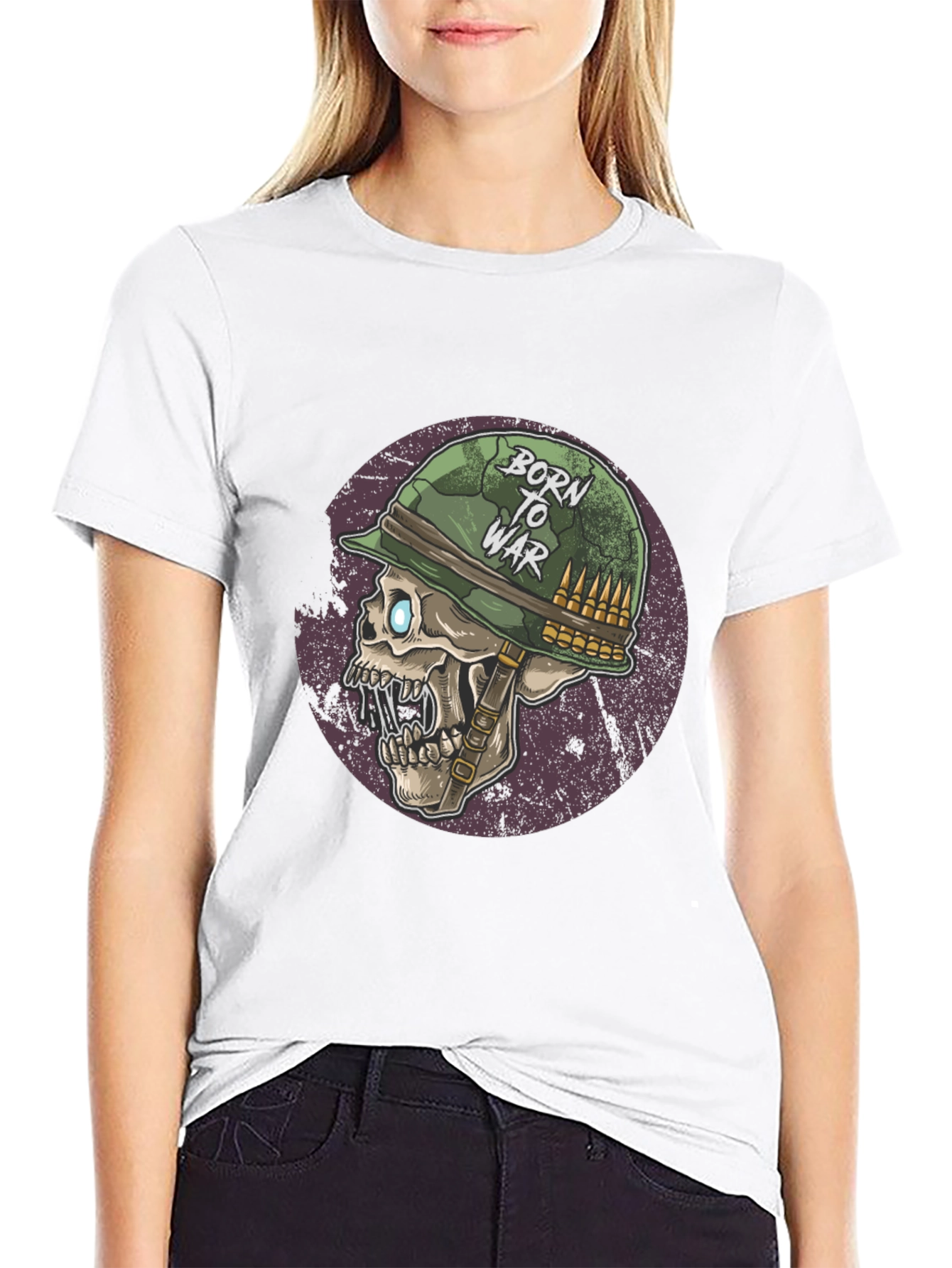 Born to War Skull Graphic Tee