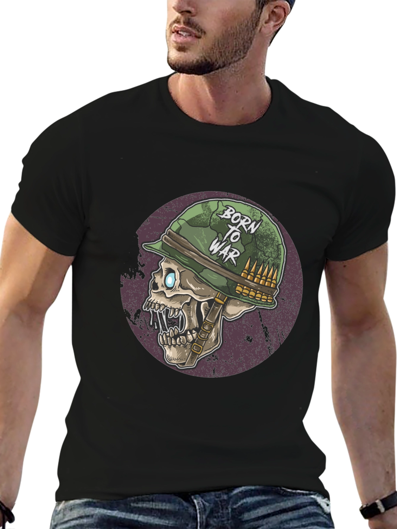 Born to War Skull Graphic Tee