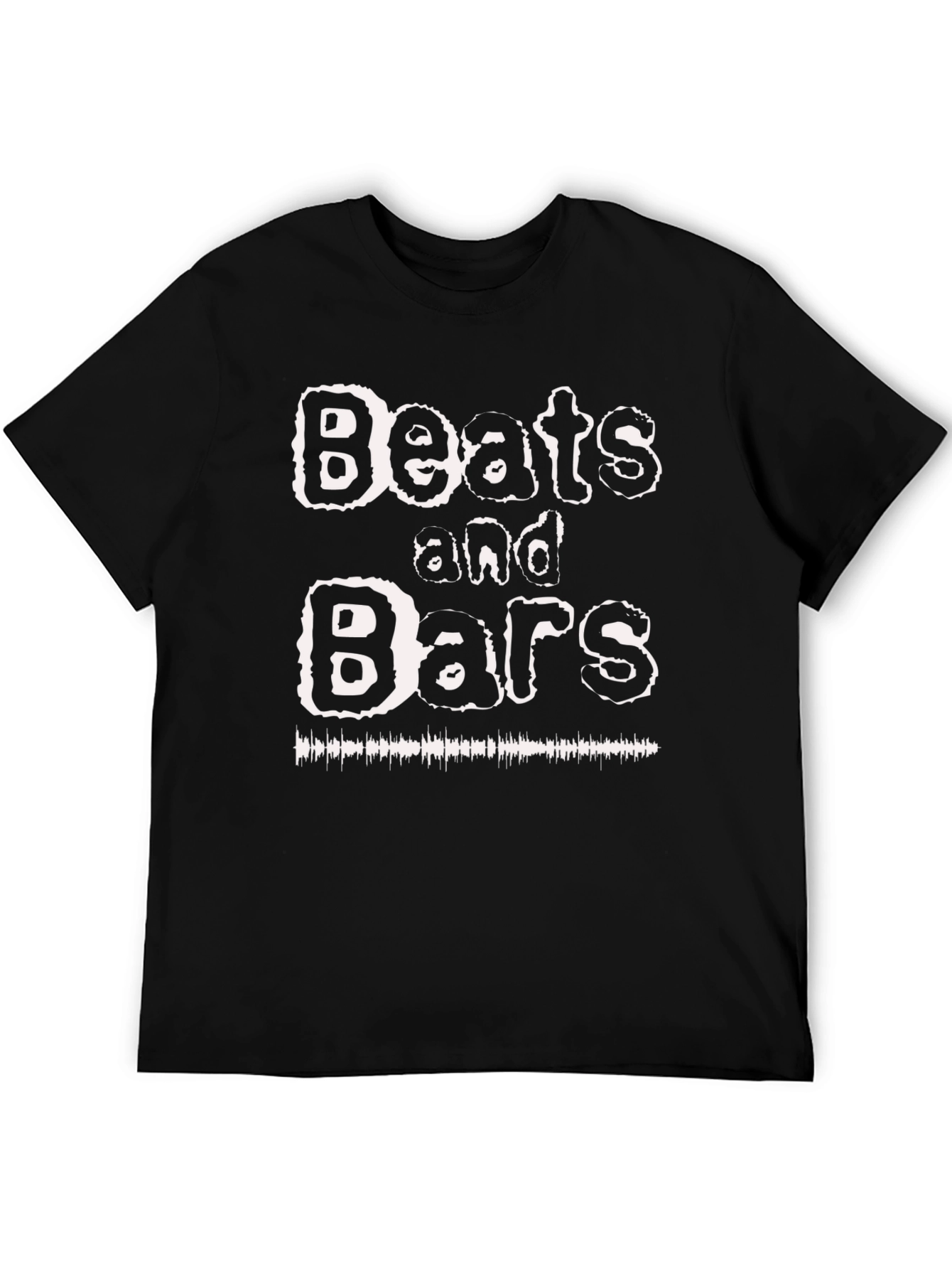 Beats and Bars Graphic Print Black T-Shirt