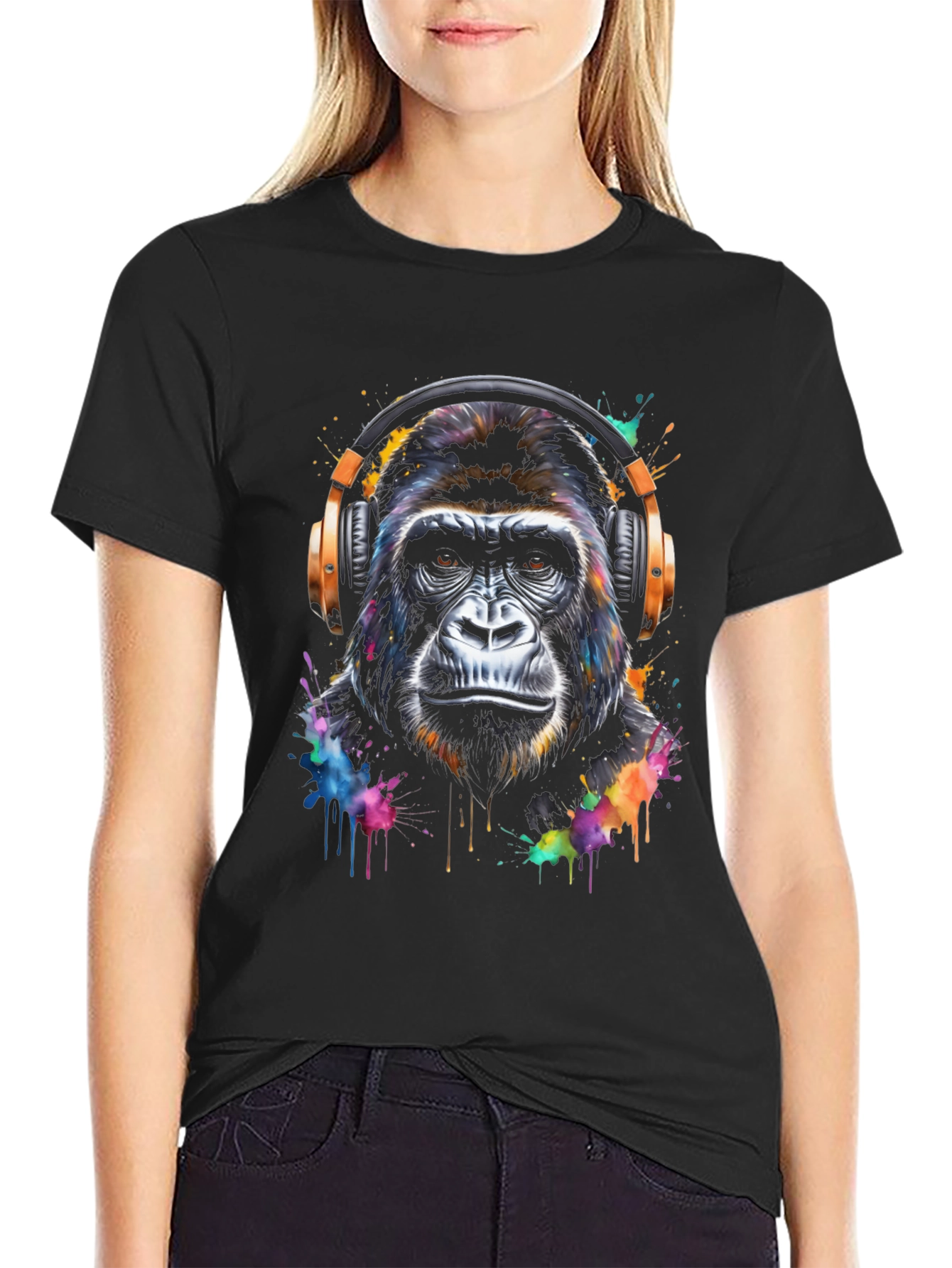 Gorilla Headphone Graphic T-Shirt