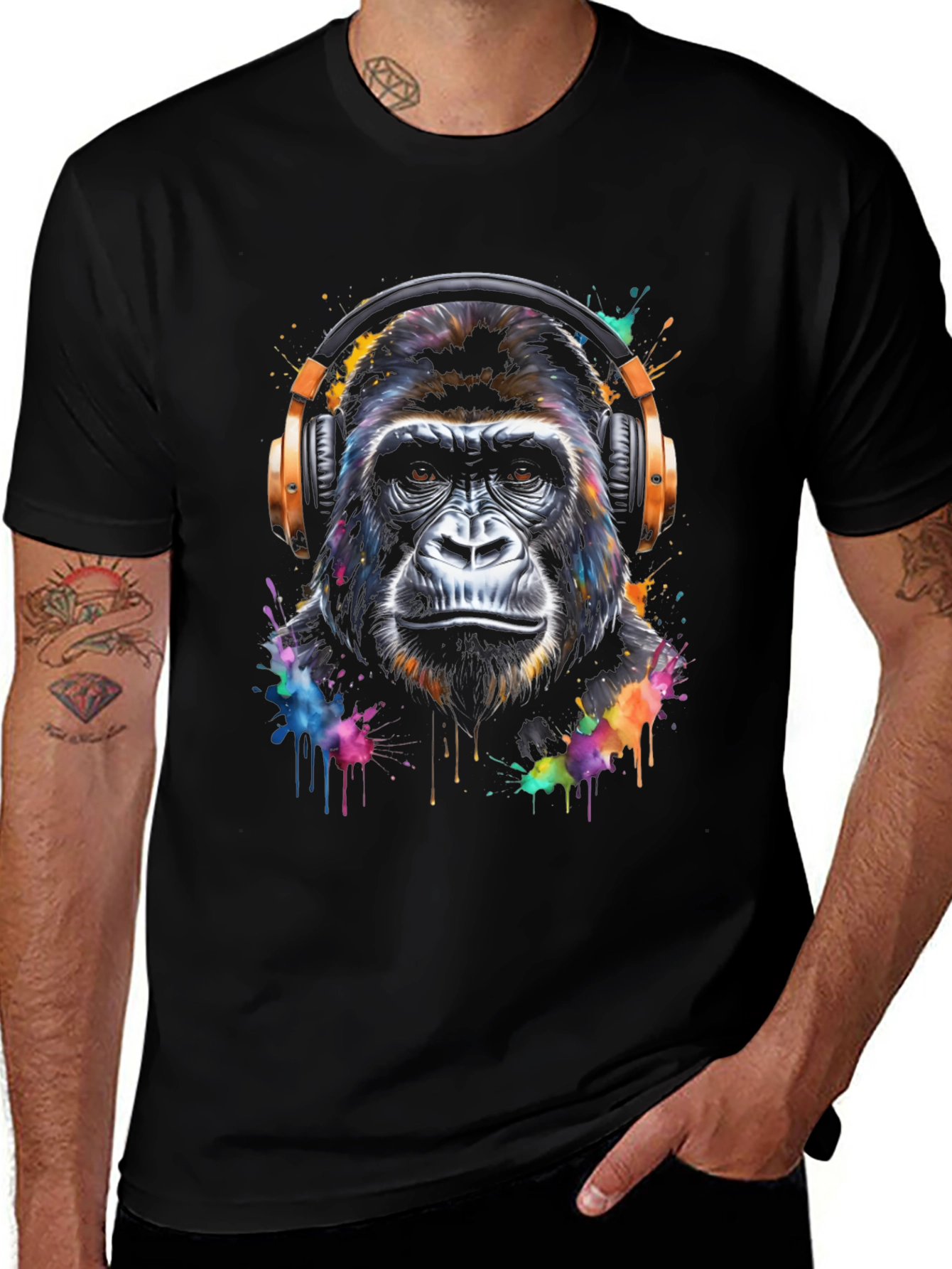 Gorilla Headphone Graphic T-Shirt