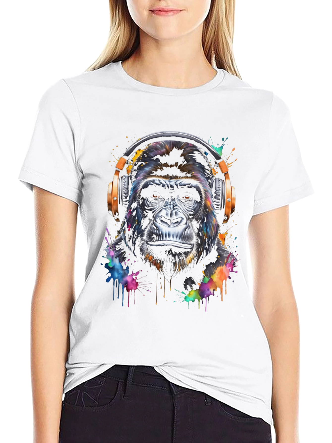 Gorilla Headphone Graphic T-Shirt