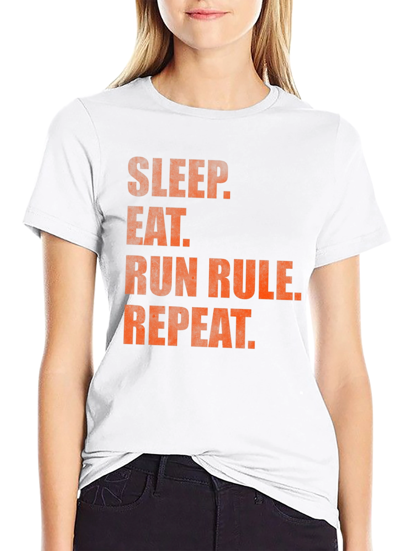 Sleep Eat Run Repeat Black Graphic Tee