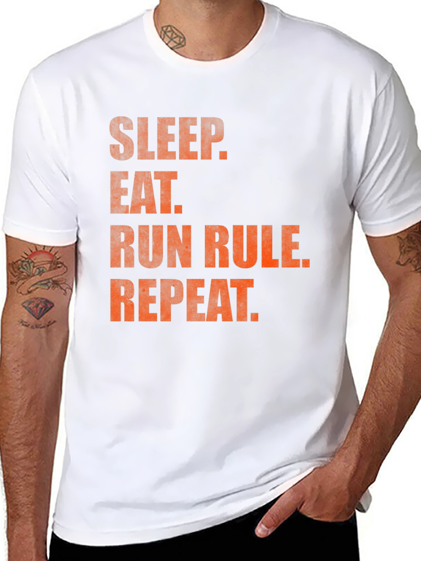 Sleep Eat Run Repeat Black Graphic Tee
