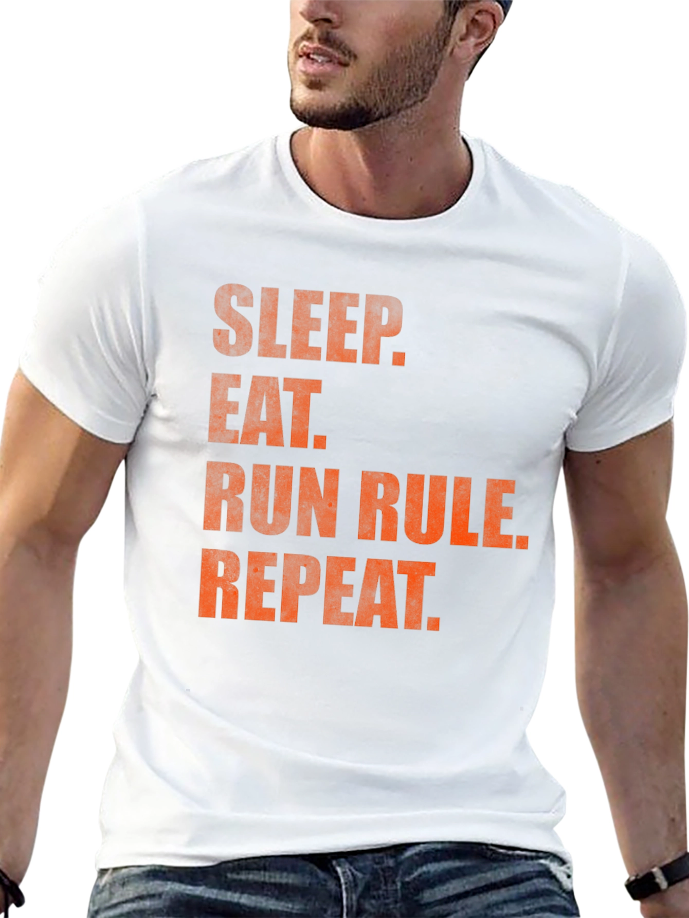 Sleep Eat Run Repeat Black Graphic Tee