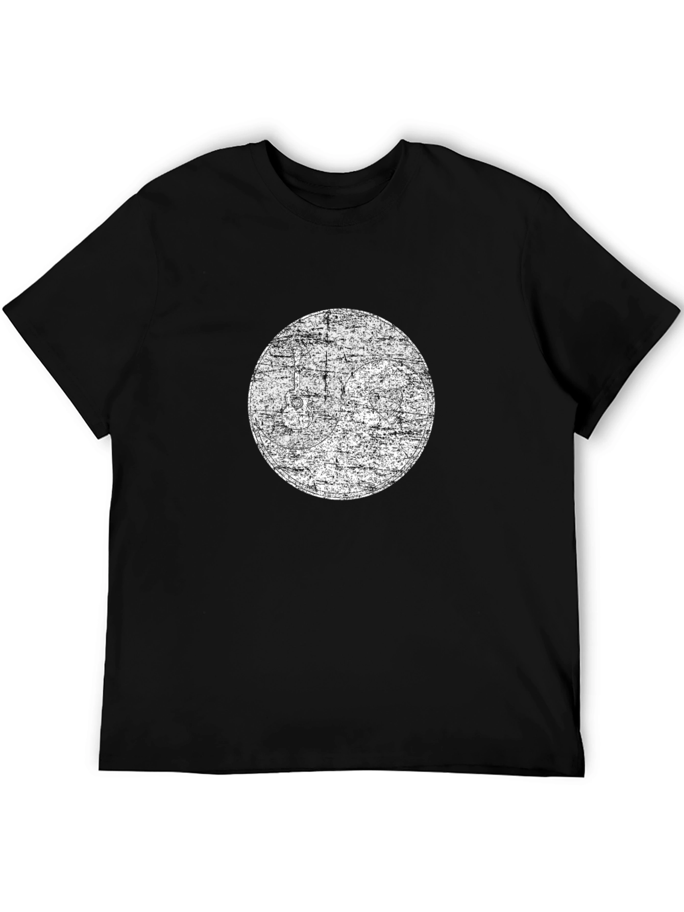Distressed Graphic Print Black T-Shirt