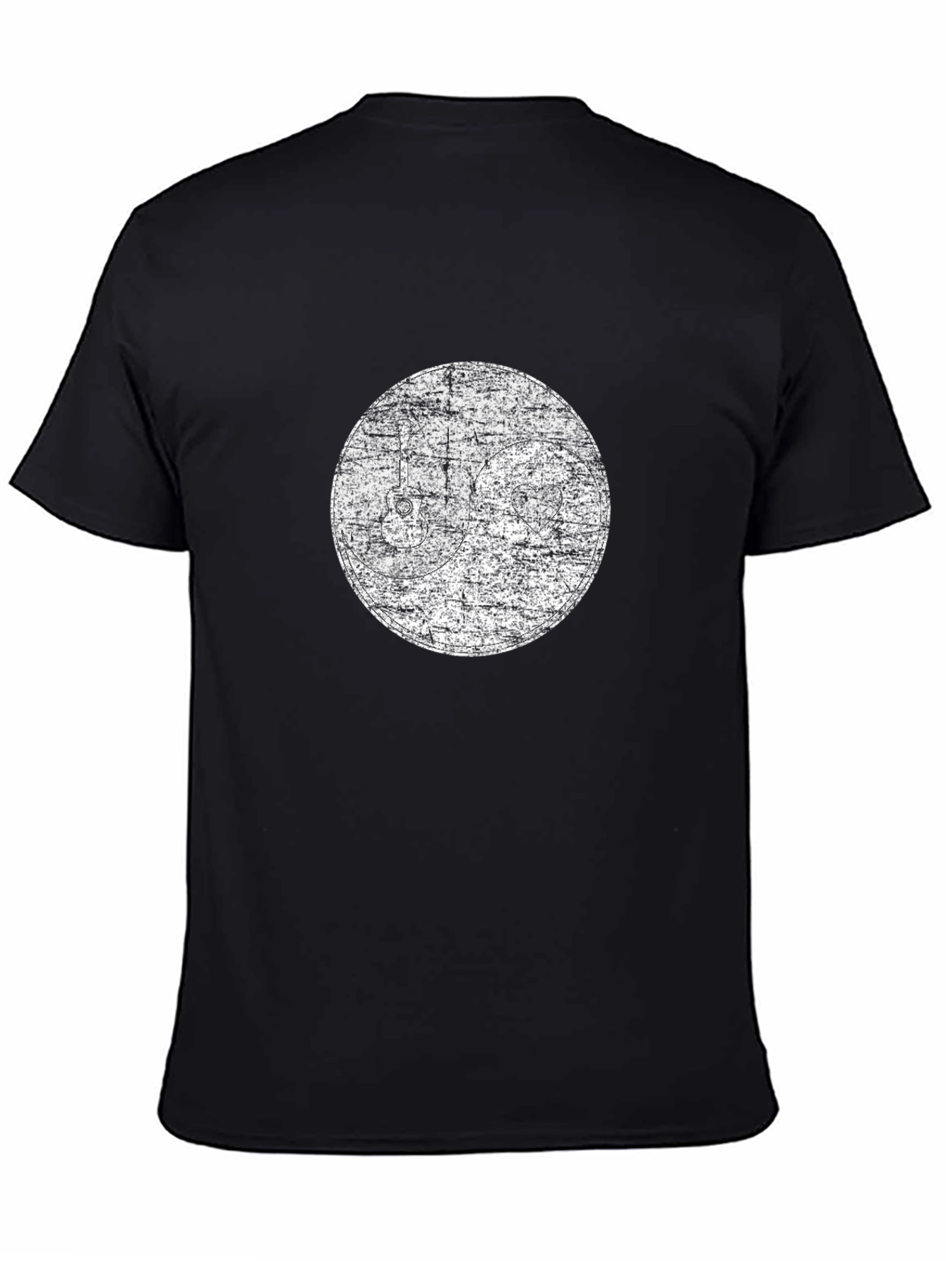 Distressed Graphic Print Black T-Shirt