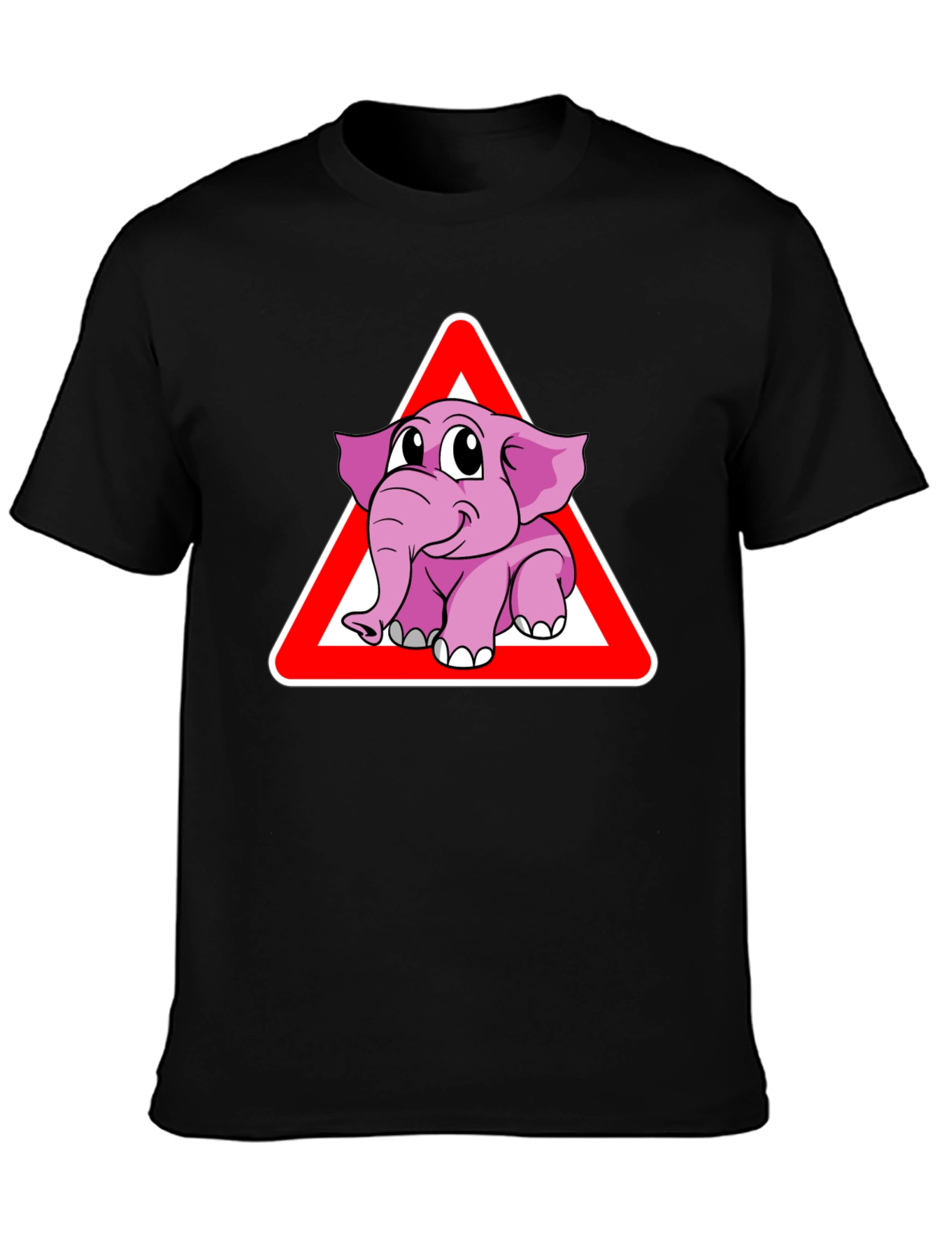 Elephant Crossing Funny Graphic T-Shirt