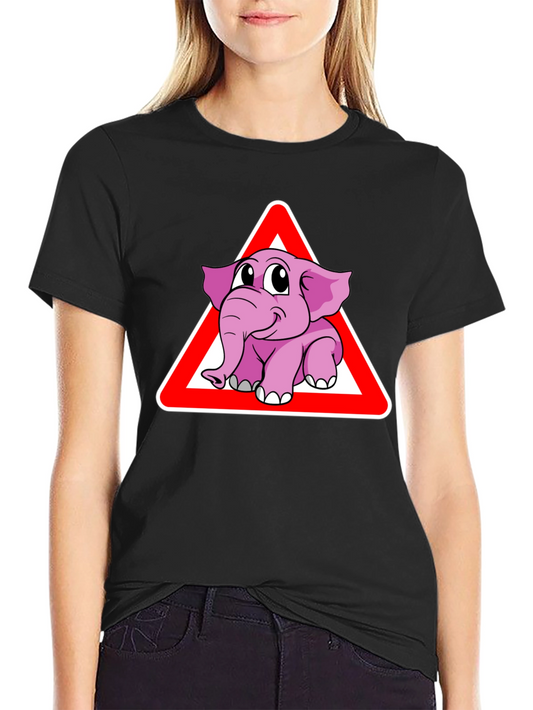 Elephant Crossing Funny Graphic T-Shirt