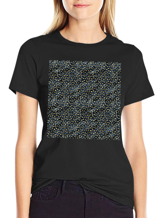 Abstract Pattern Mens Black T-Shirt