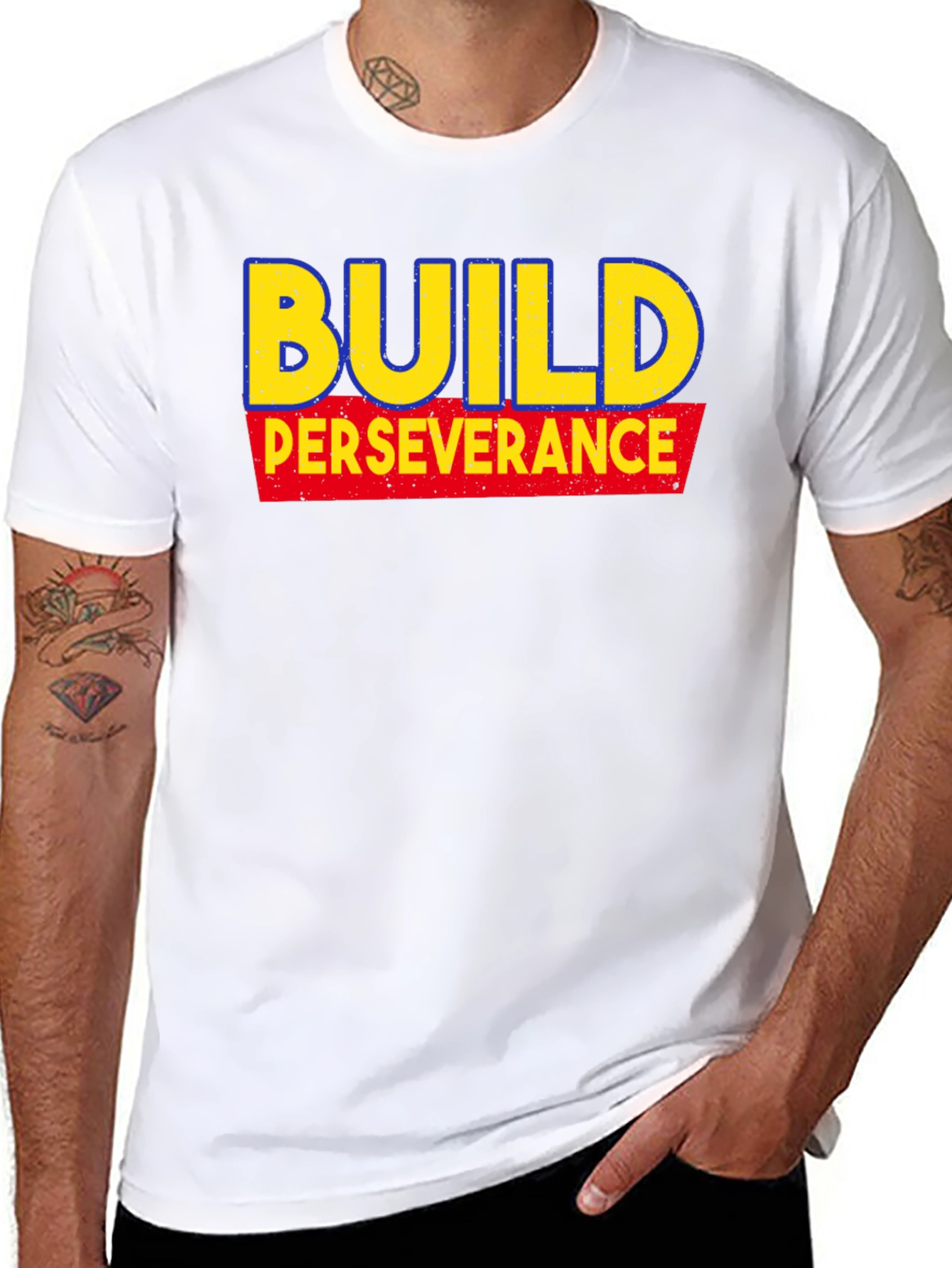 Build Perseverance Graphic Tee - Motivational T-Shirt