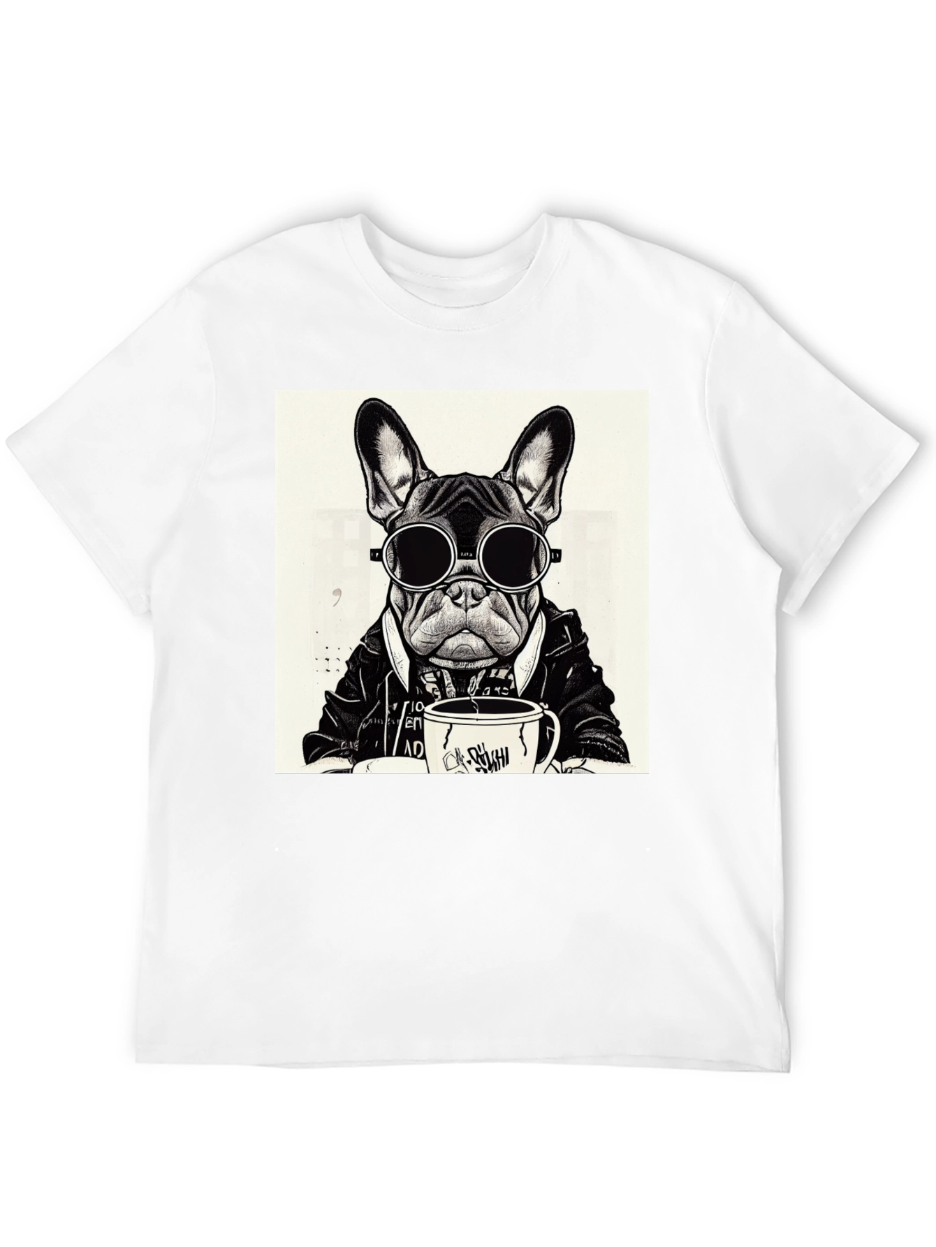 Cool Dog Graphic Tee - Coffee & Shades